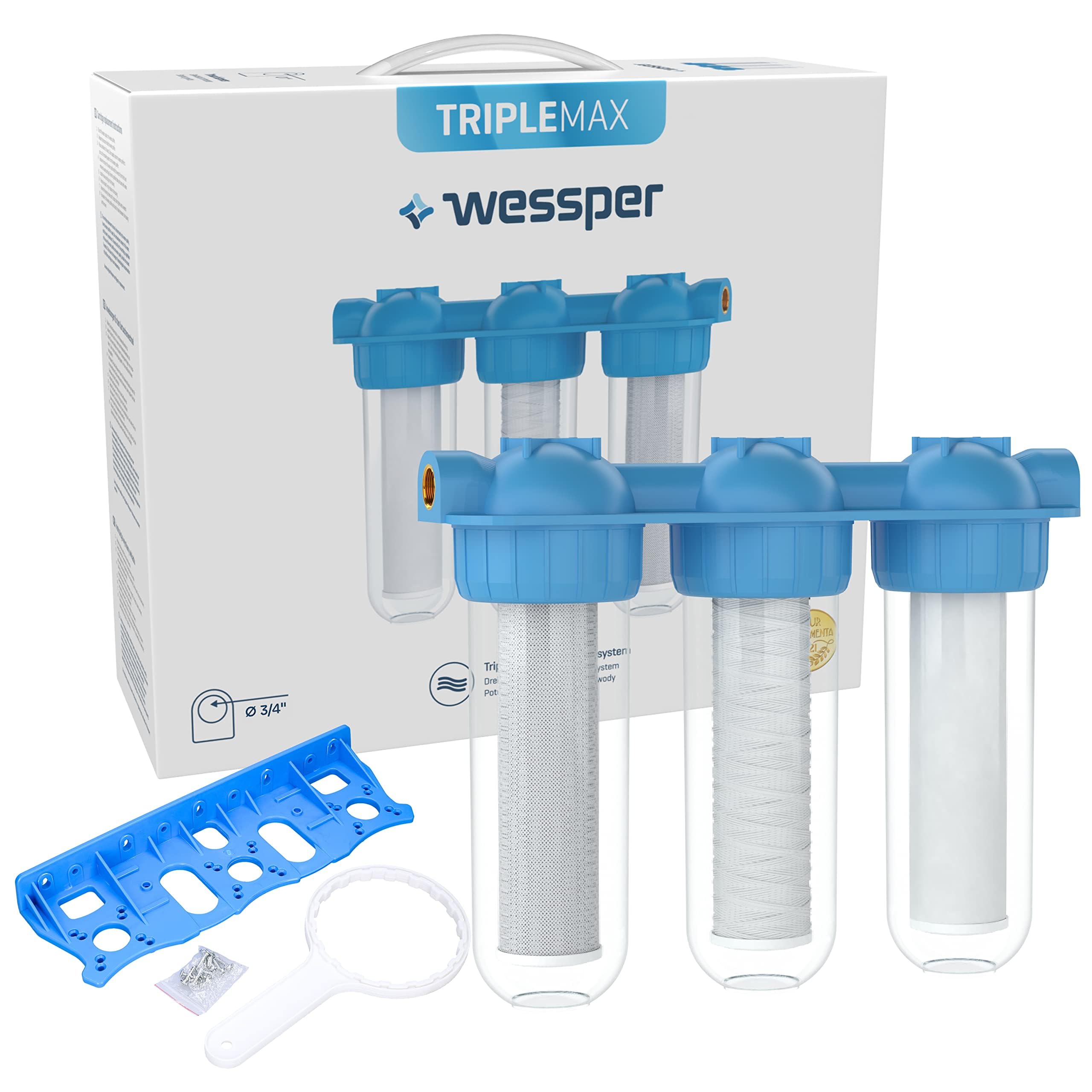 Wessper 3 Stopniowy system oczyszczania wody 3 filtry, złącze ¾''