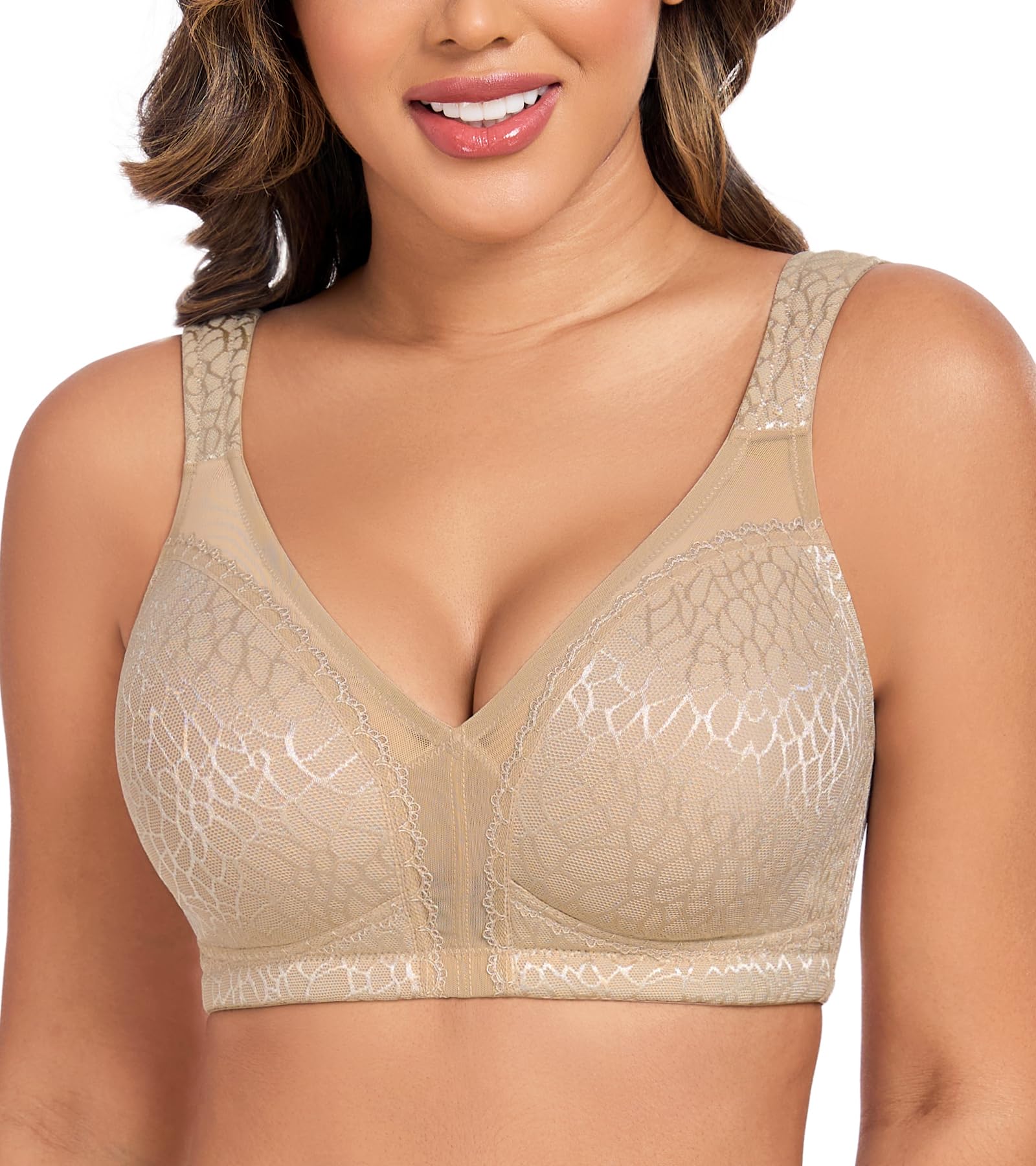 Minimizer Bra Donna Senza Ferretto Taglie Grandi Coppe Intere Senza Imbottitura Comfort sulla Schiena Morbido Elasticità Senza Ferretto