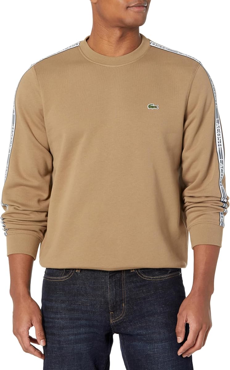 Men's Classic Fit Logo Stripe Flannel Jogger Sweatshirt