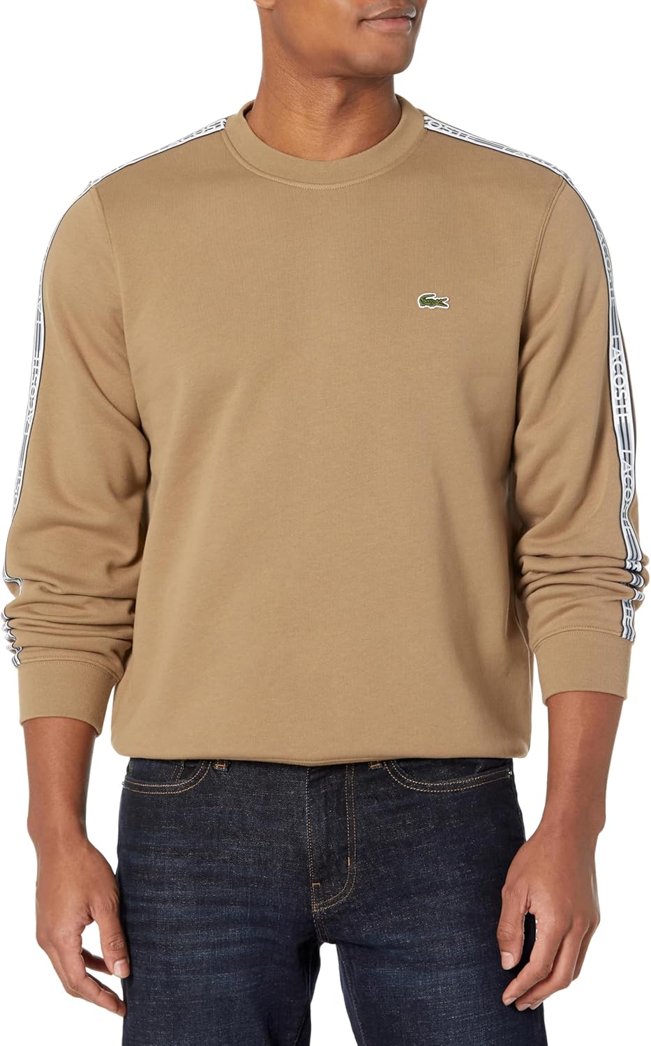 Lacoste Men's Classic Fit Logo Stripe Flannel Jogger Sweatshirt
