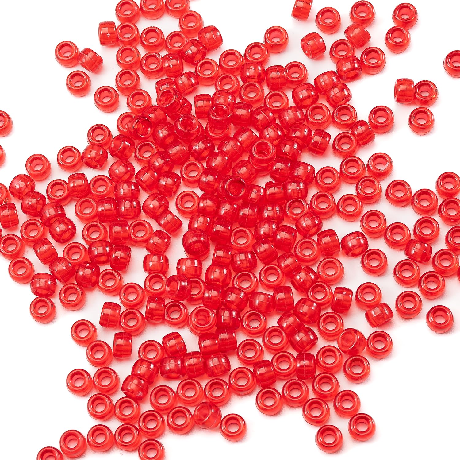 Gxueshan 1000 Pcs Acrylic DIY Pony Beads 6x9mm Bulk for Friendship Bracelet Necklace Jewelry Making Earring Hair Braiding Kandi Beads Kit
