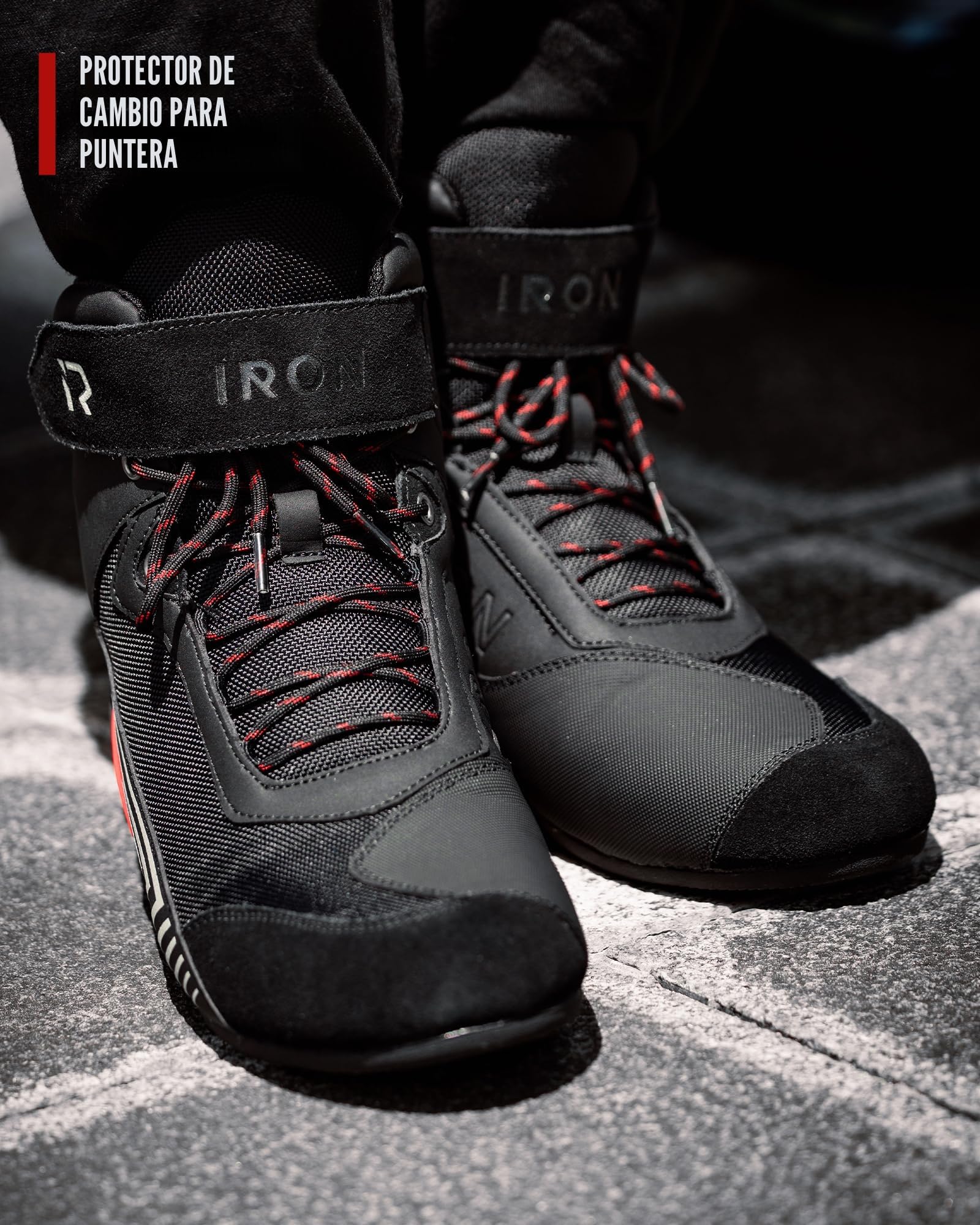 RIDEIRON Zapatos de equitación para motocicleta para hombre, botas protectoras de motocross, para deportes de potencia, informales, antideslizantes, con cremallera lateral