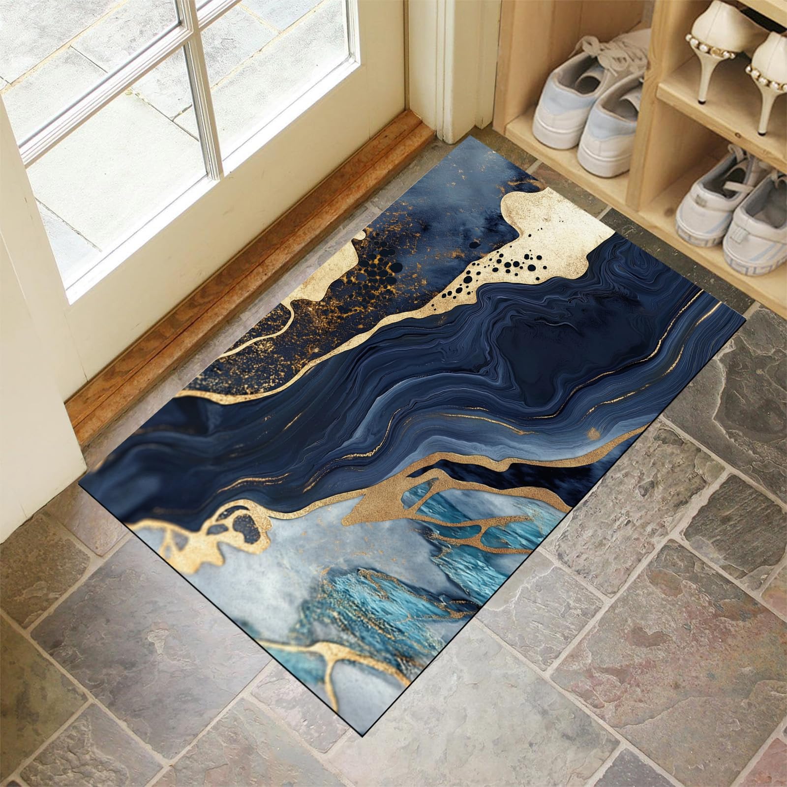 Tapis de porte intérieur absorbant et lavable contre la poussière