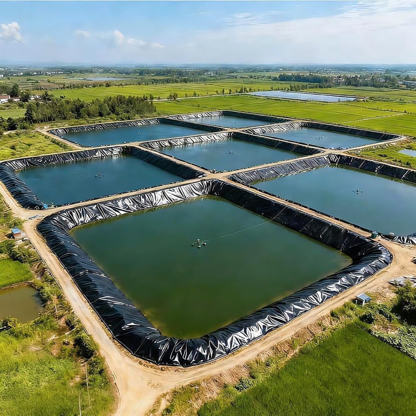 Fodera impermeabile per laghetto da esterno, per piscine, fontane, cascate e giardini acquatici, kit durevole per stagni per spazi acquatici migliorati