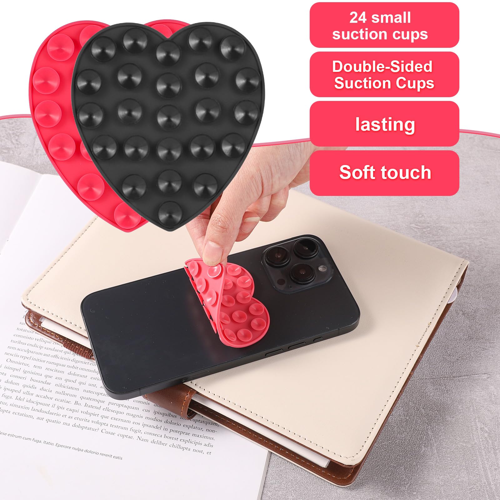 Supporto Ventosa Per Telefono In Silicone - Doppia Aspirazione Per Auto E Casa - Foto 2