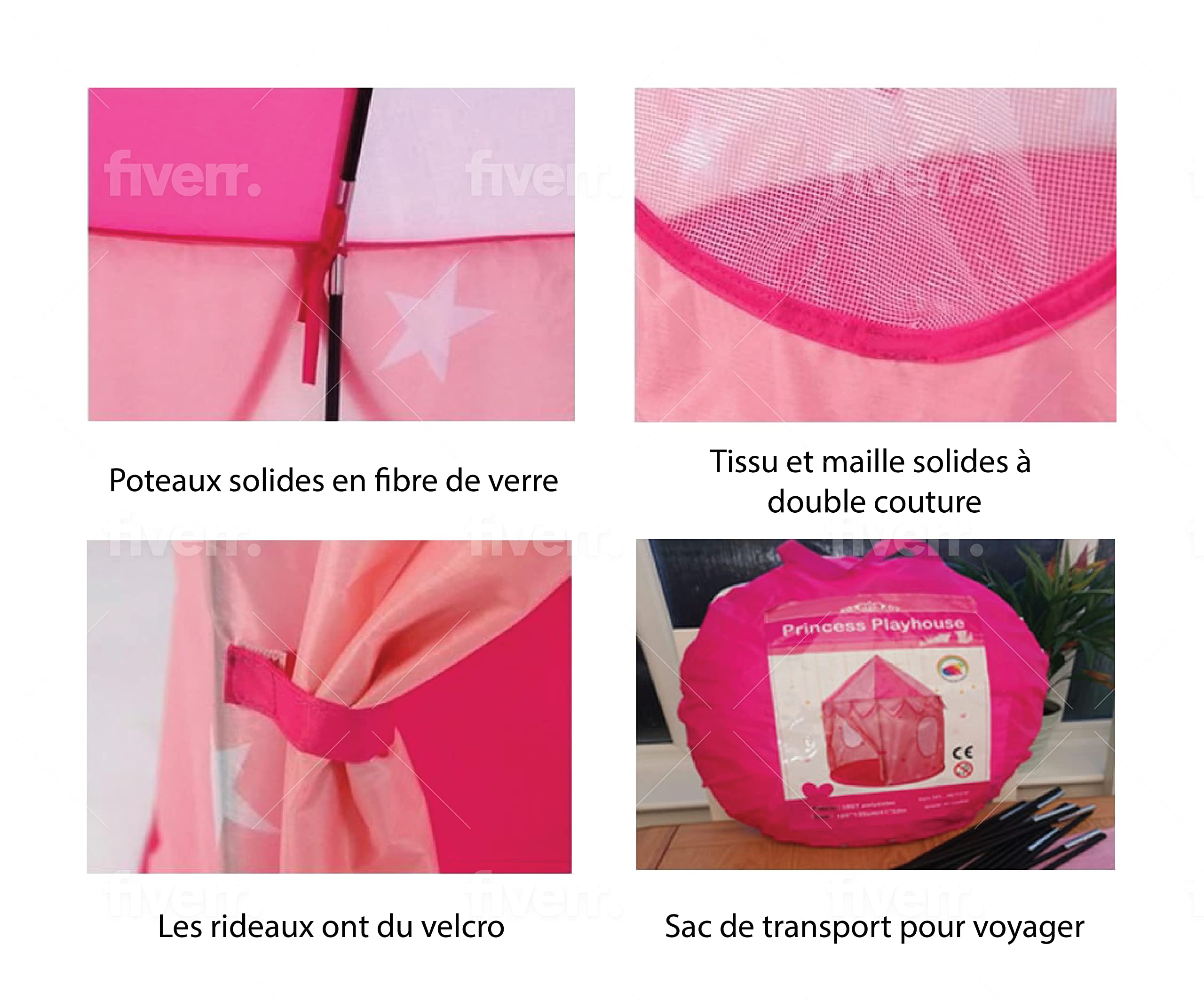 Chateau de Princesse Tente de Jeu pour Enfants. avec étoiles Lneuses Multicolores et Grenouille Arc-en-Ciel en Peluche. cabane E59 - Jeux - Jouets Chateau de Princesse Tente de Jeu pour Enfants. avec étoiles Lneuses Multicolores et Grenouille Arc-en-Ciel en Peluche. cabane E59 - Jeux - Jouets