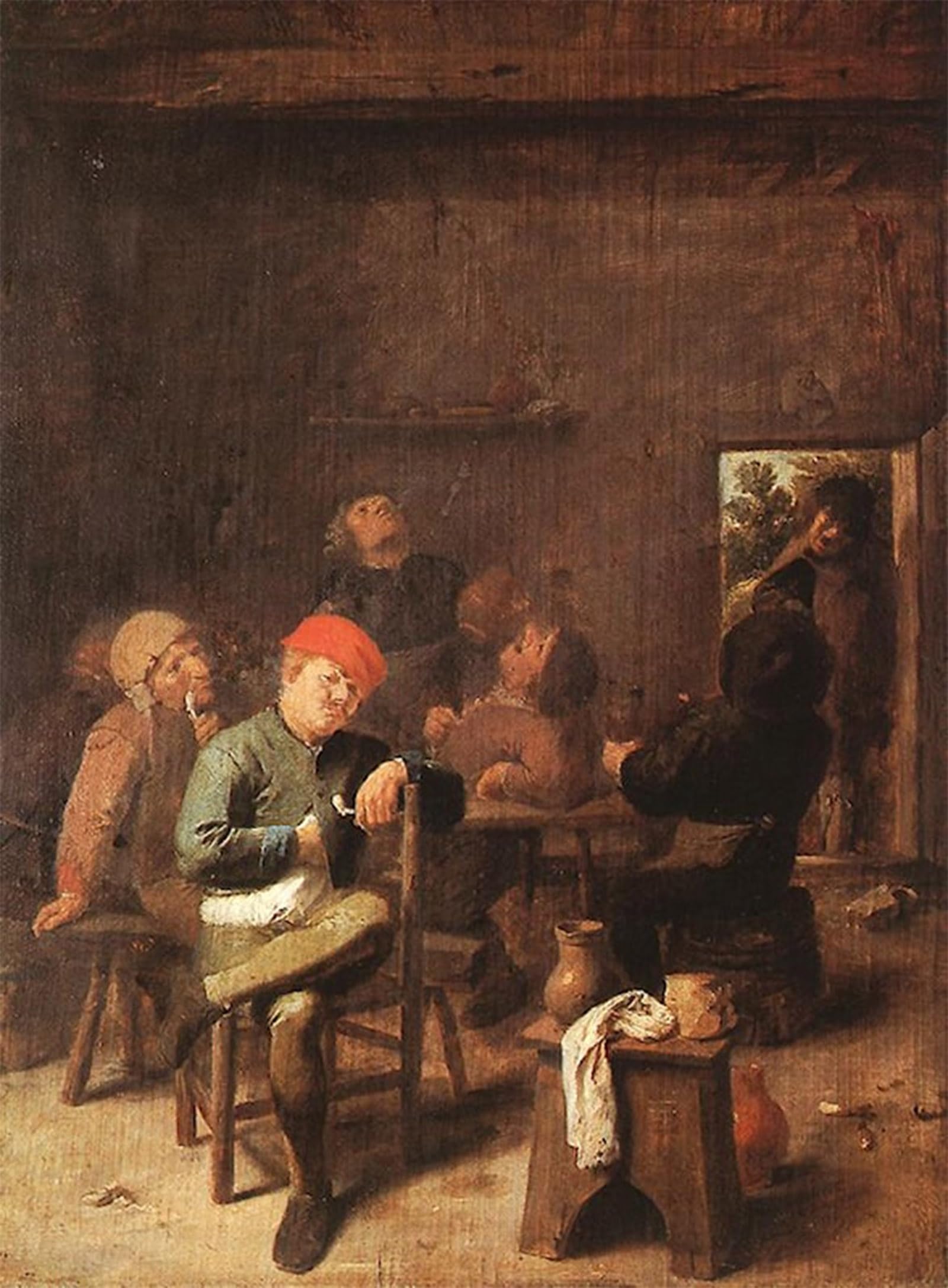 ARTXLXXBN Famous Painting Art Wall Decor Abstract Art Picture Peasants Smoking and Drinking Adriaen Brouwer Animal Pictures for Home Decor 60x90cm