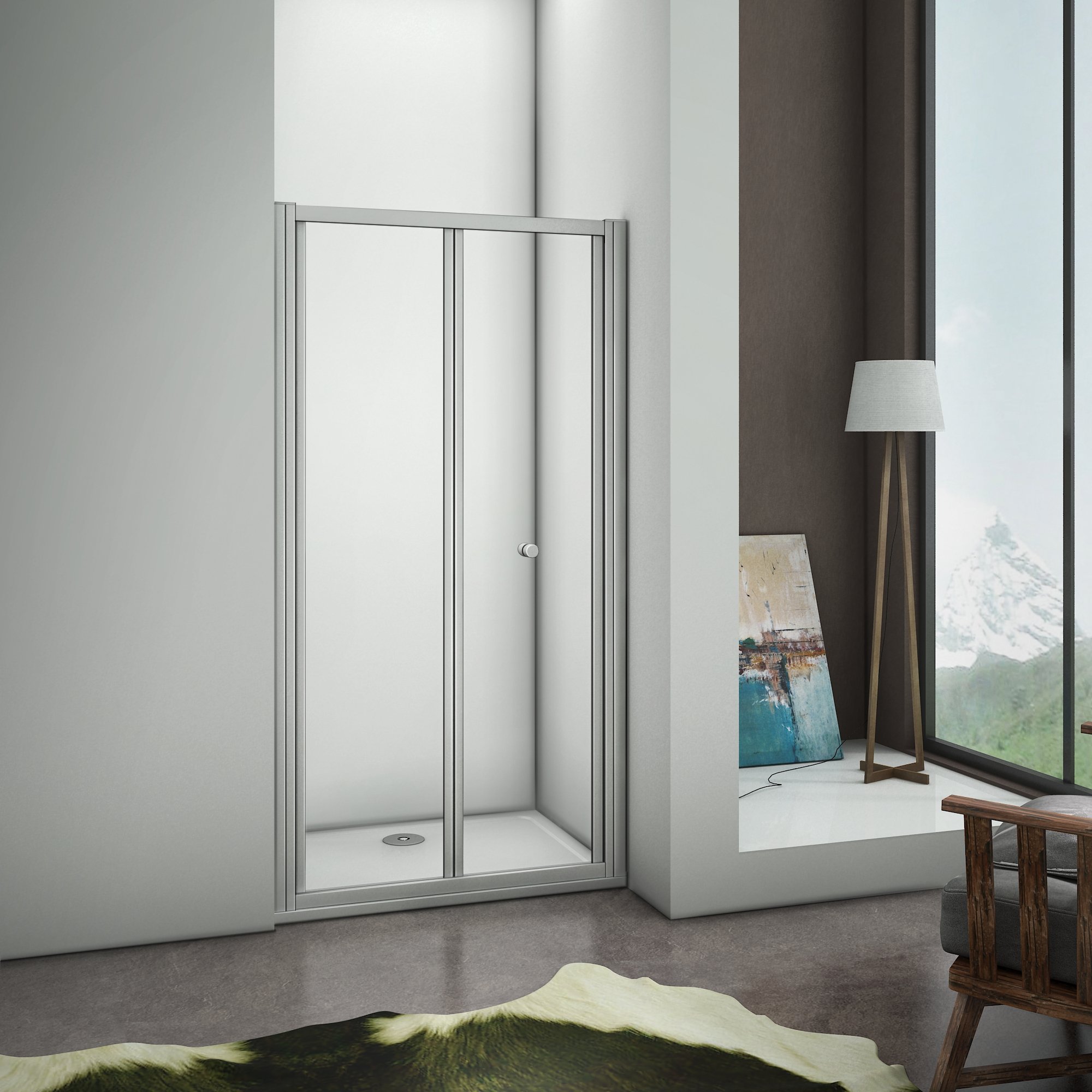 Mamparas Puerta Abatible Pantalla de Ducha 5mm cristal para 100x185cm