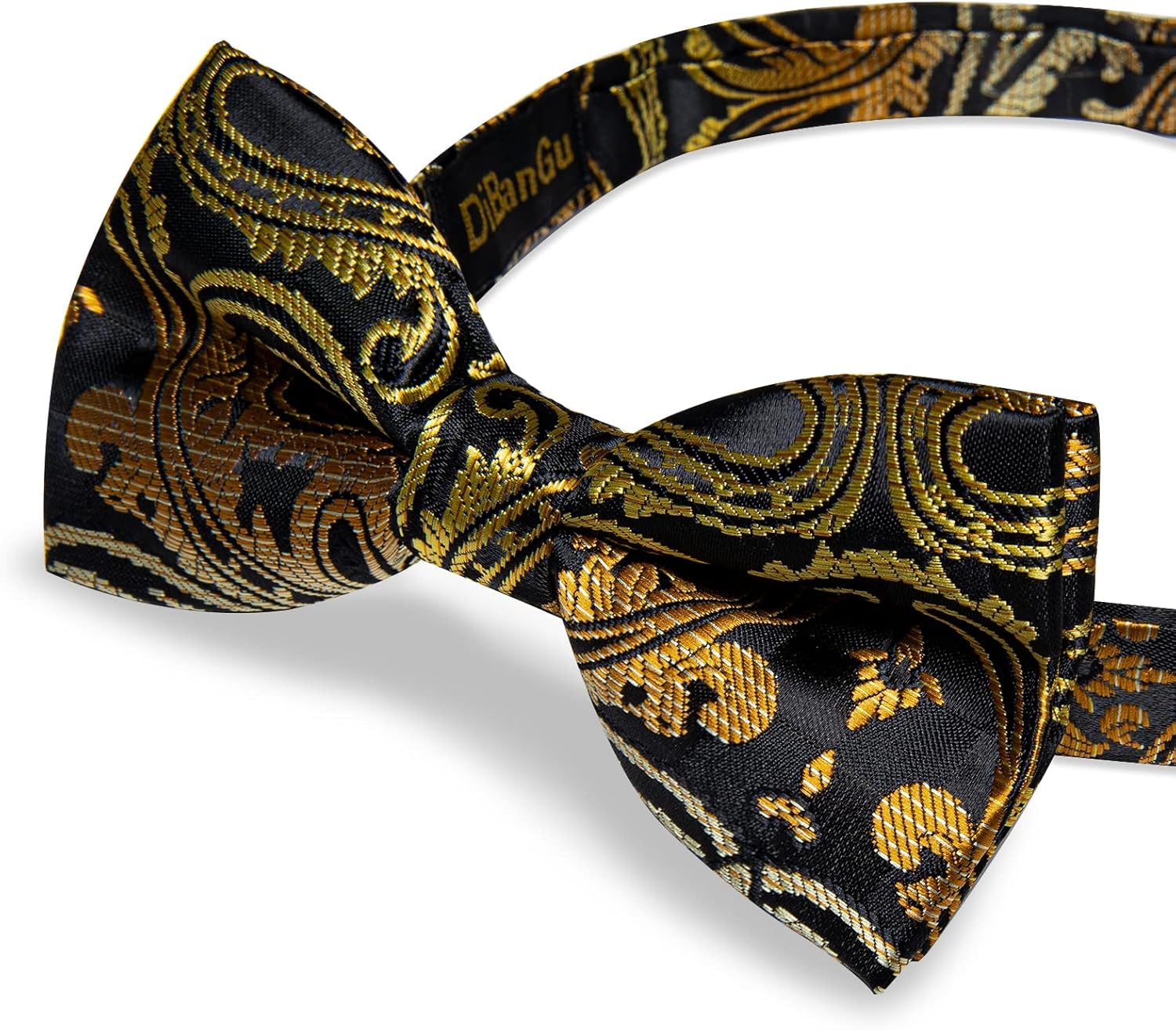 DiBanGu Paisley Pre-Tied Bow Ties for Men Silk Adjustable Bowtie and Pocket Square Cufflinks for Wedding Party - Image 7
