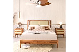 Bme Oliver Bohemian Platform Bed Frame - Queen Size