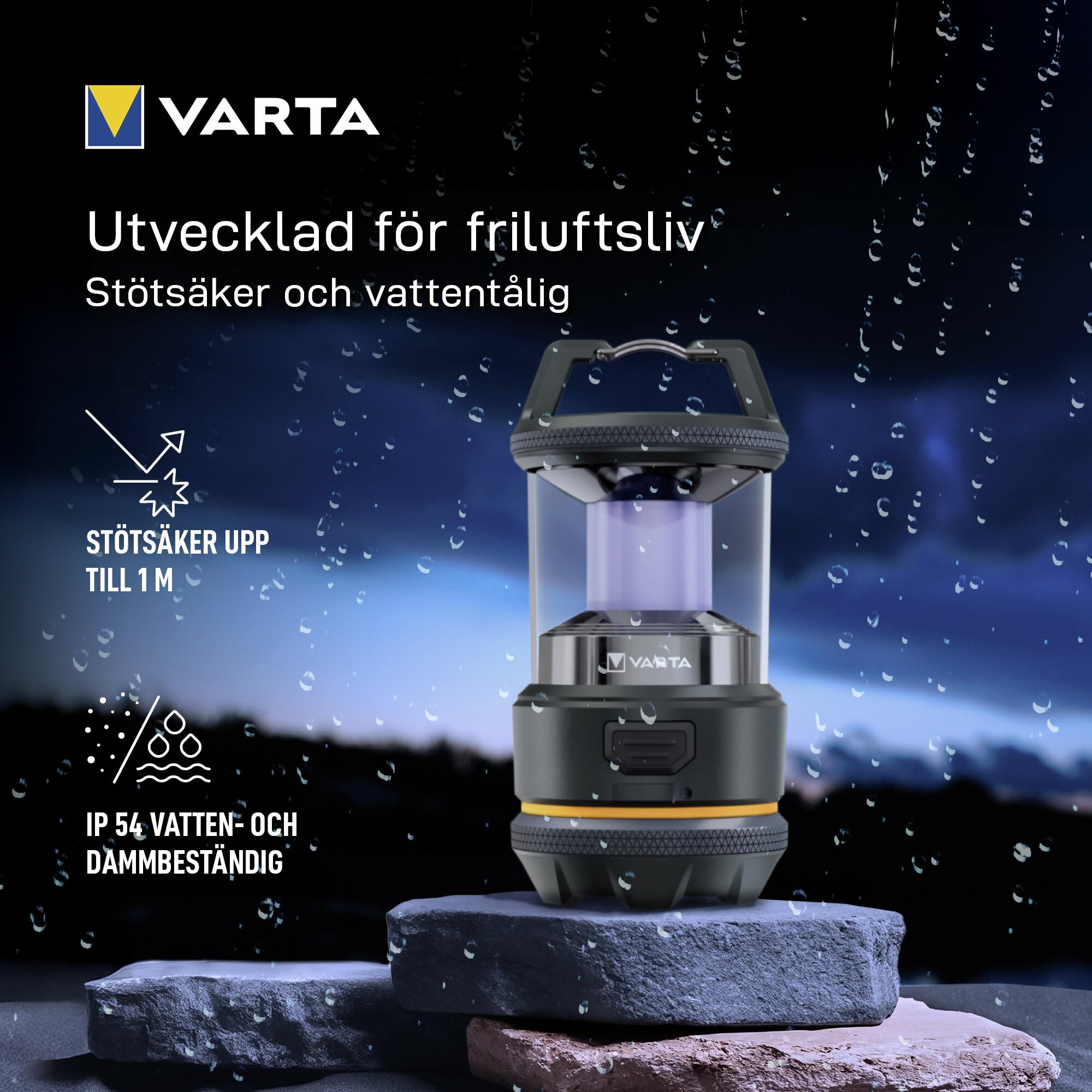 VARTA Linterna Outdoor L20R: linterna LED recargable con 420 lúmenes, hasta 44 horas de autonomía, protección IP54, USB-C, ideal para acampadas, senderismo y emergencias