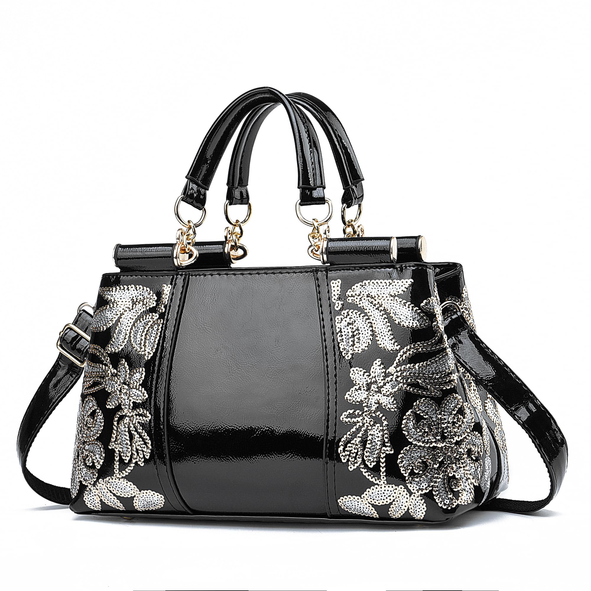 NevenkaHandbags For Women Patent Leather Designer Purse Suitable for Shopping Party Daily Use