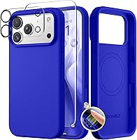 Vista 34 de GONEZ Funda de silicona para iPhone 14 Pro Max, compatible con MagSafe, con protector de pantalla + protector de lente de cámara, silicona líquida a