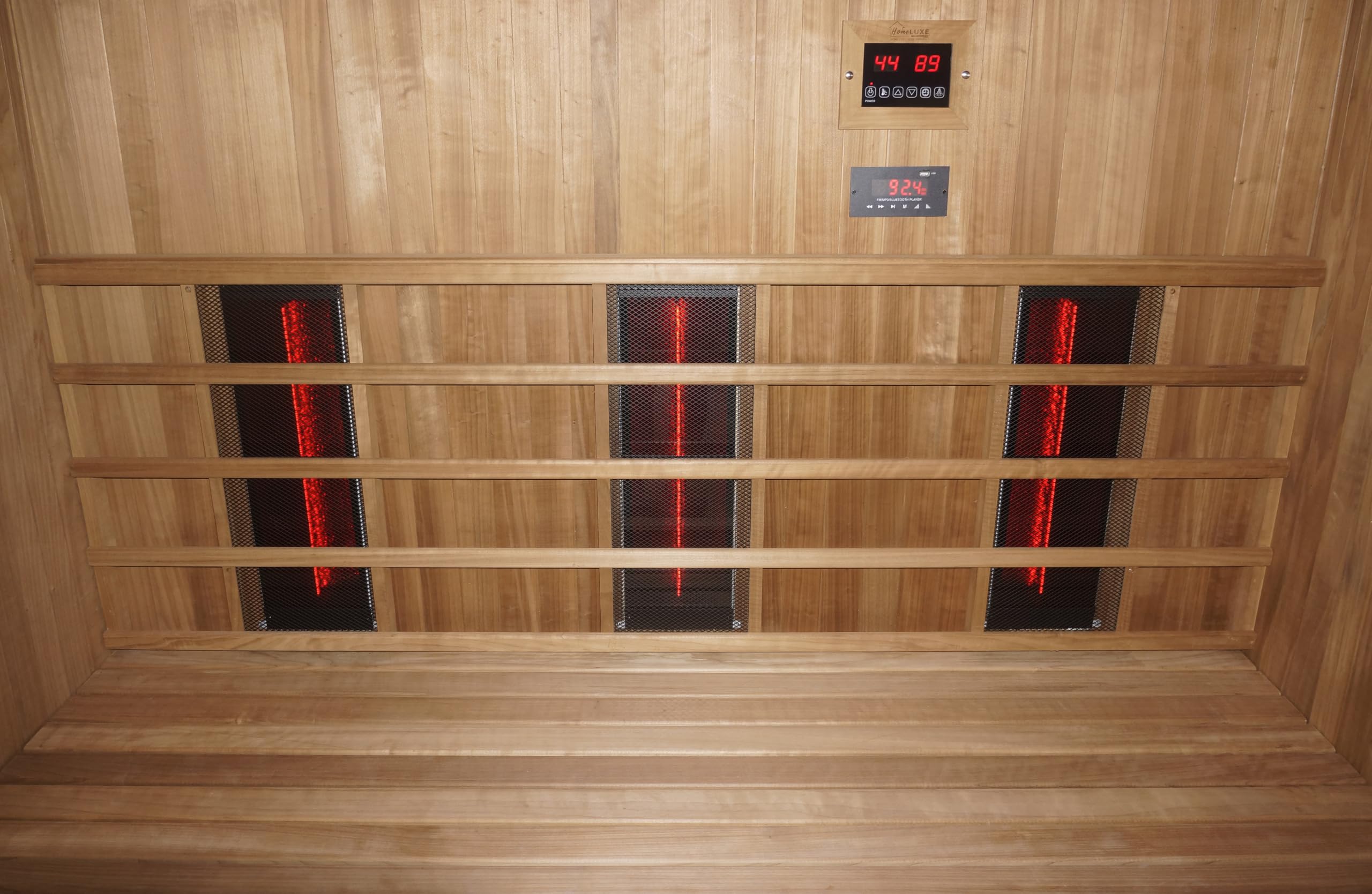 Infrarot und Finnische Sauna KOTKA für 4-5 Personen - 200x150x190 cm - Vollspektrumstrahler, Saunaofen inkl. Saunasteine, Farblicht LED (7 Farben), MP3 Player inkl. Bluetooth