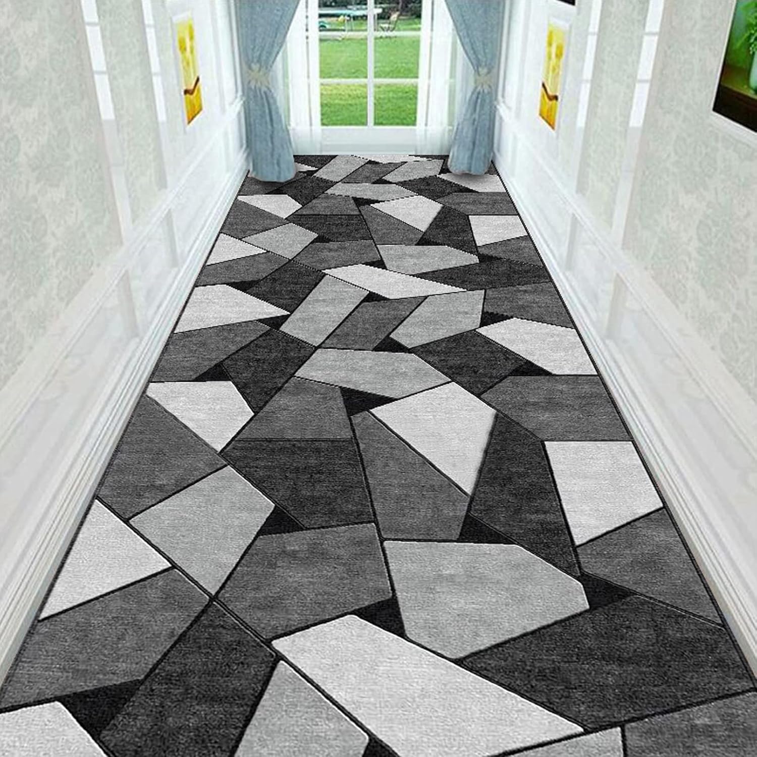 Carpet Runner for Hallway Long Carpet Contemporary Passage Runner Rug for Hallway,1.4m x 5.5m