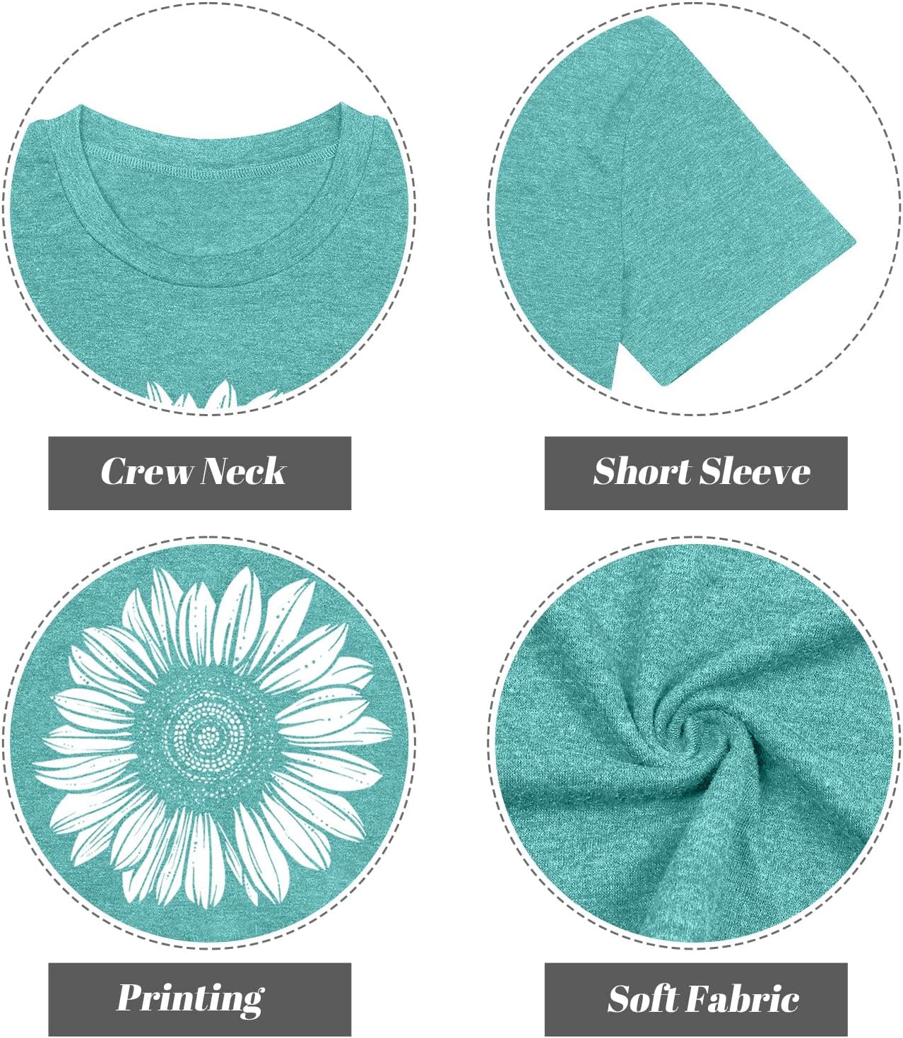 Womens Plus Size Daisy Graphic T-Shirt Summer Flower Cute Short Sleeve Shirts Casual Loose Tees Tops for Women - Image 3