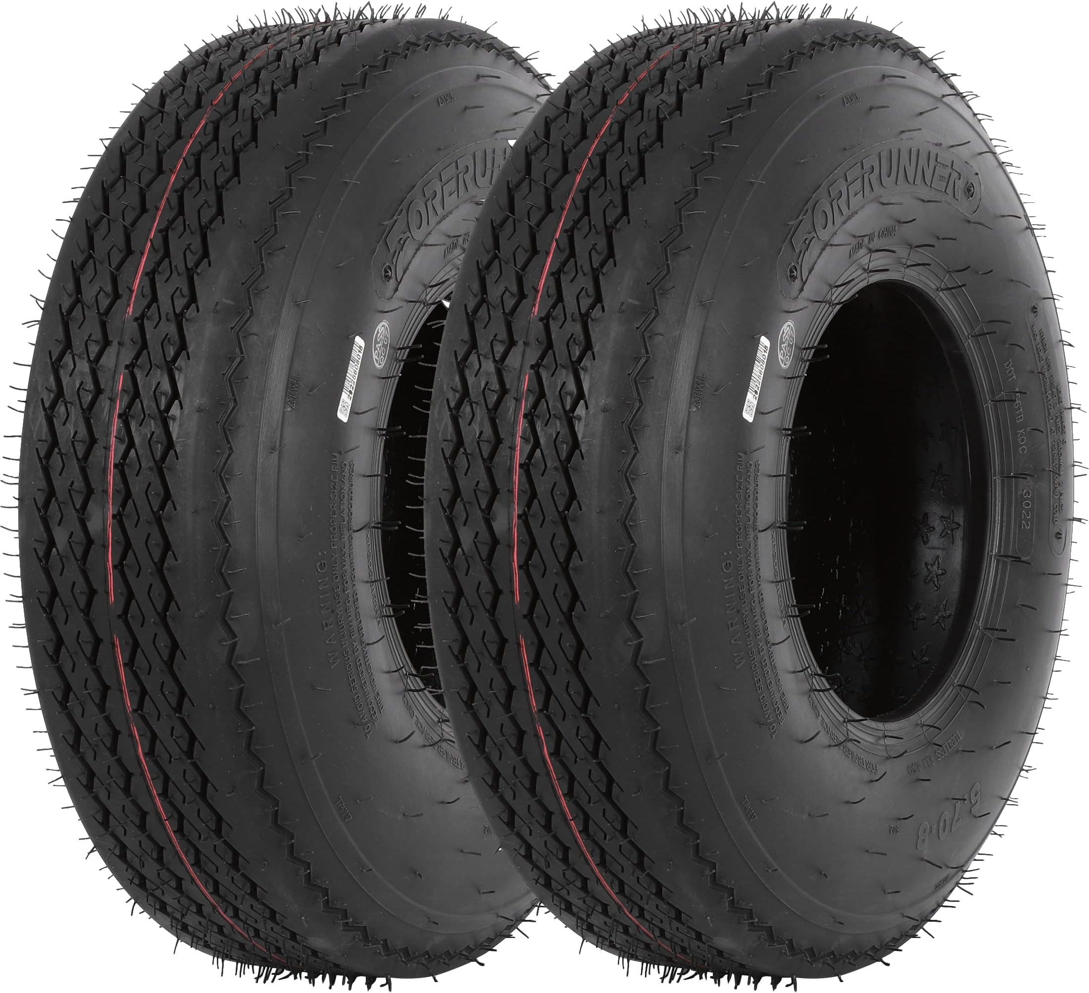 Set of 2 Hykolity Highway Boat Utility Trailer Tire 5.70-8 5.7-8, Load Range C, LRC 6PR