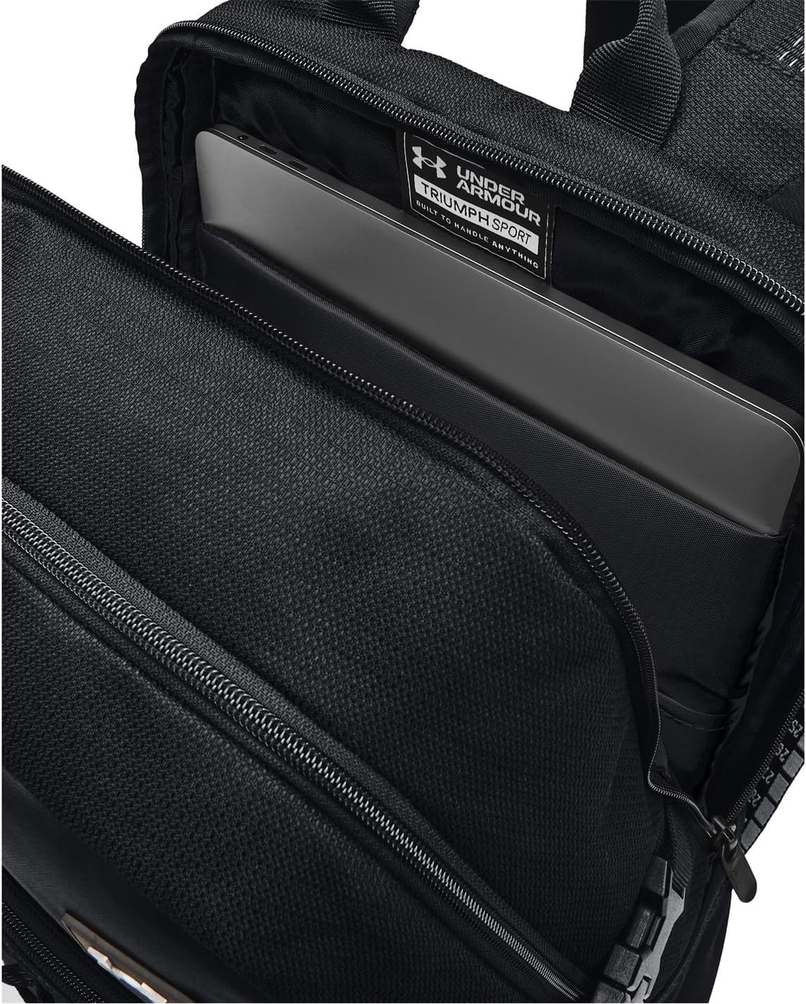 Under Armour UA Triumph Sport Backpack Training Bag, Black / Black / Metallic Silver, Free Size