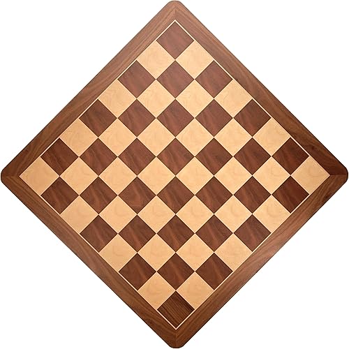 Miniatura 2 de WE Games Tablero de ajedrez de madera con raíces de nogal con esquinas redondeadas de 19 pulgadas, tablero de ajedrez grande para adultos, elegante