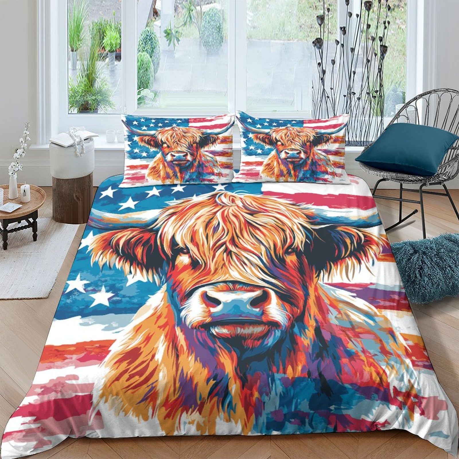 Housse de couette Highland Arcoíris 3D douce et facile à laver