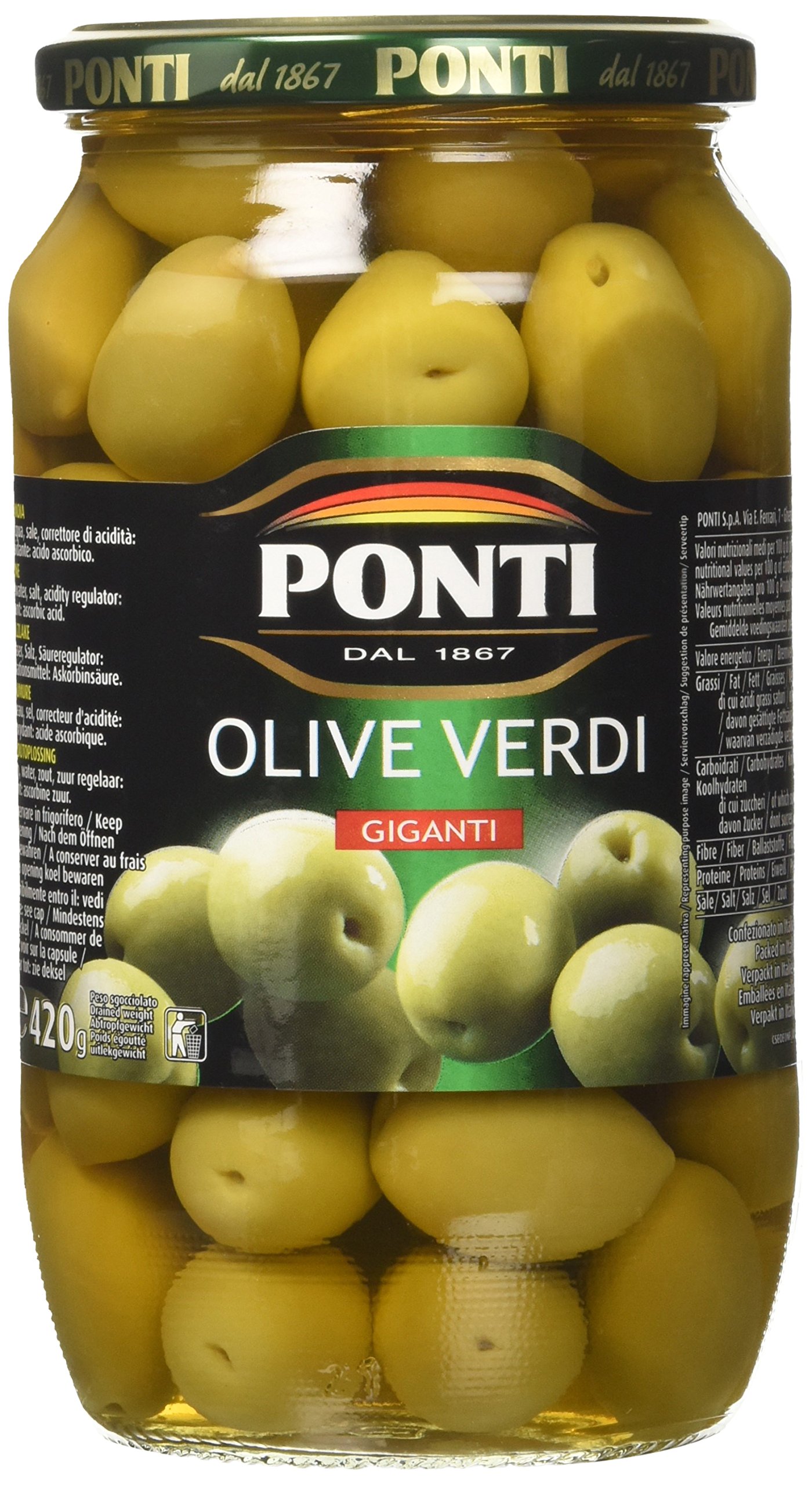 Ponti Olive Verdi Giganti, T6 - 6 Vasi da 700 gr