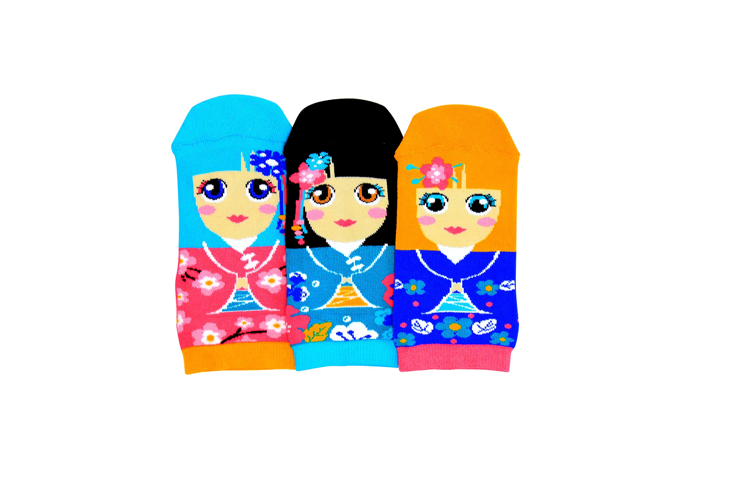 United Oddsocks - 3 Oddsocks Liners For Girls - Dolls - UK 12-5.5 EUR 30.5-38.5 US 13.5-8