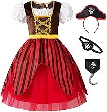 ReliBeauty Costume Pirate Enfant Déguisement Boucanier Fille Accessoires Pirate cache-oeil Pirate Crochet Pirate Serre-Tête Halloween Carnaval