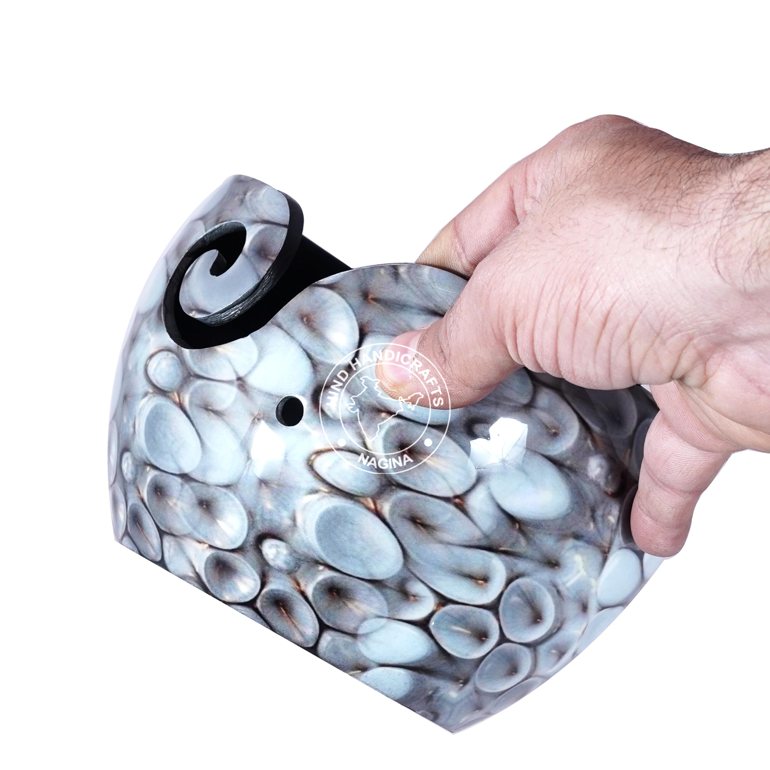 Wysokiej jakości solidne wykonanie, kwiatowe metaliczne wykończenie, aluminiowy, przenośny uchwyt na miskę z przędzy do robienia na drutach, szydełkowania, zestaw upominkowy na Boże Narodzenie, rękodzieło z tyłu (15 x 15 x 10 cm, kamień 2)