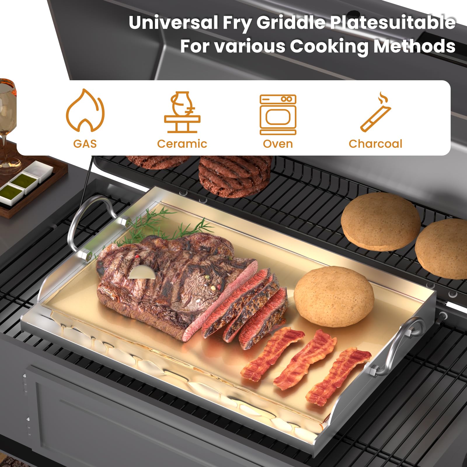 Griddle Insert For Gas Grill Plancha Para Cocinar BBTEQEKN