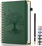 Smarpau Notebook A5, 240 Pages Wirebound Spiral Notebooks, 100gsm Thick Paper, PU Leather Journals for Women Men Note Taking School Office - 5.5''*8.3'', Pink