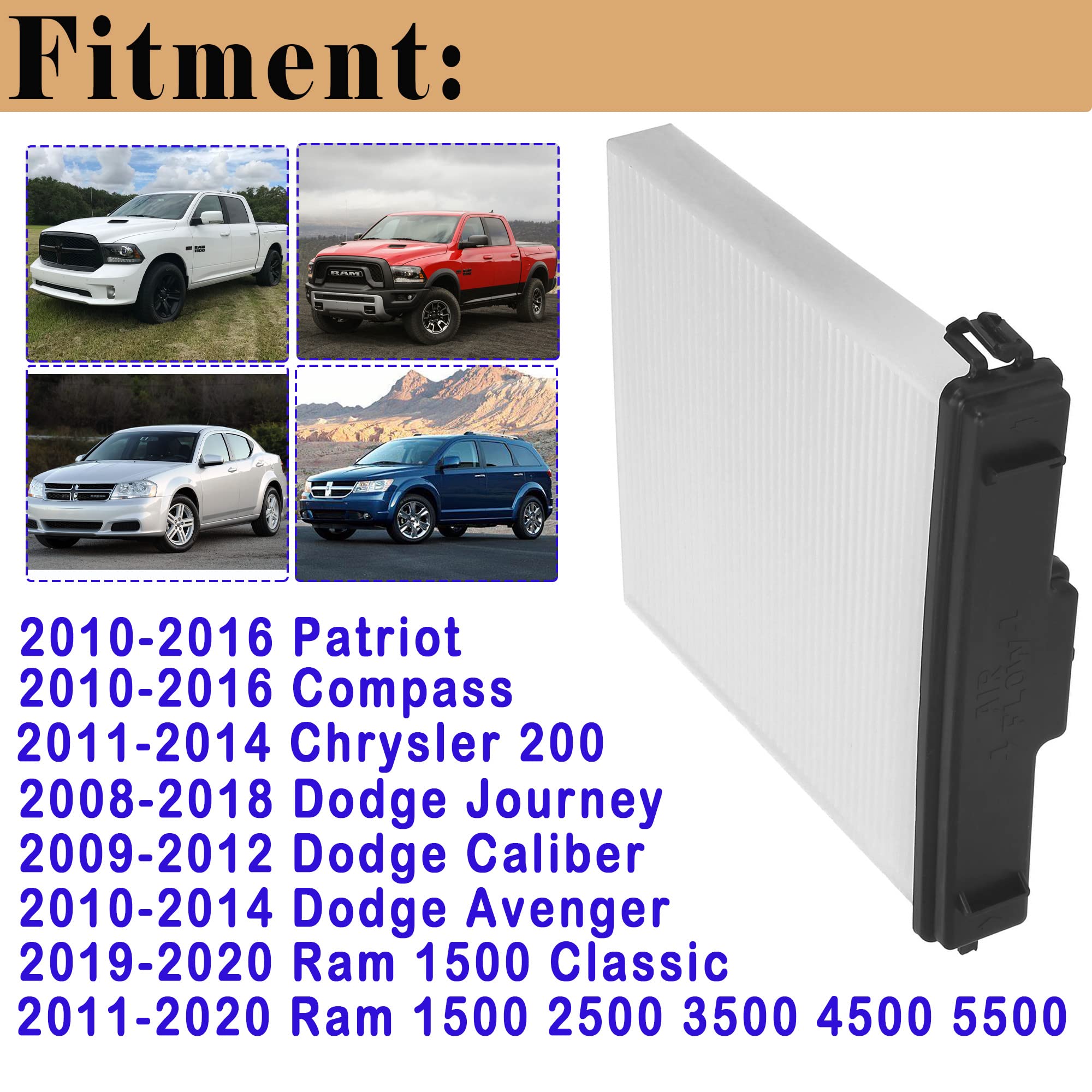 Puerta De Acceso Con Filtro De Aire Para Cabina DODGE RAM 1500 2500