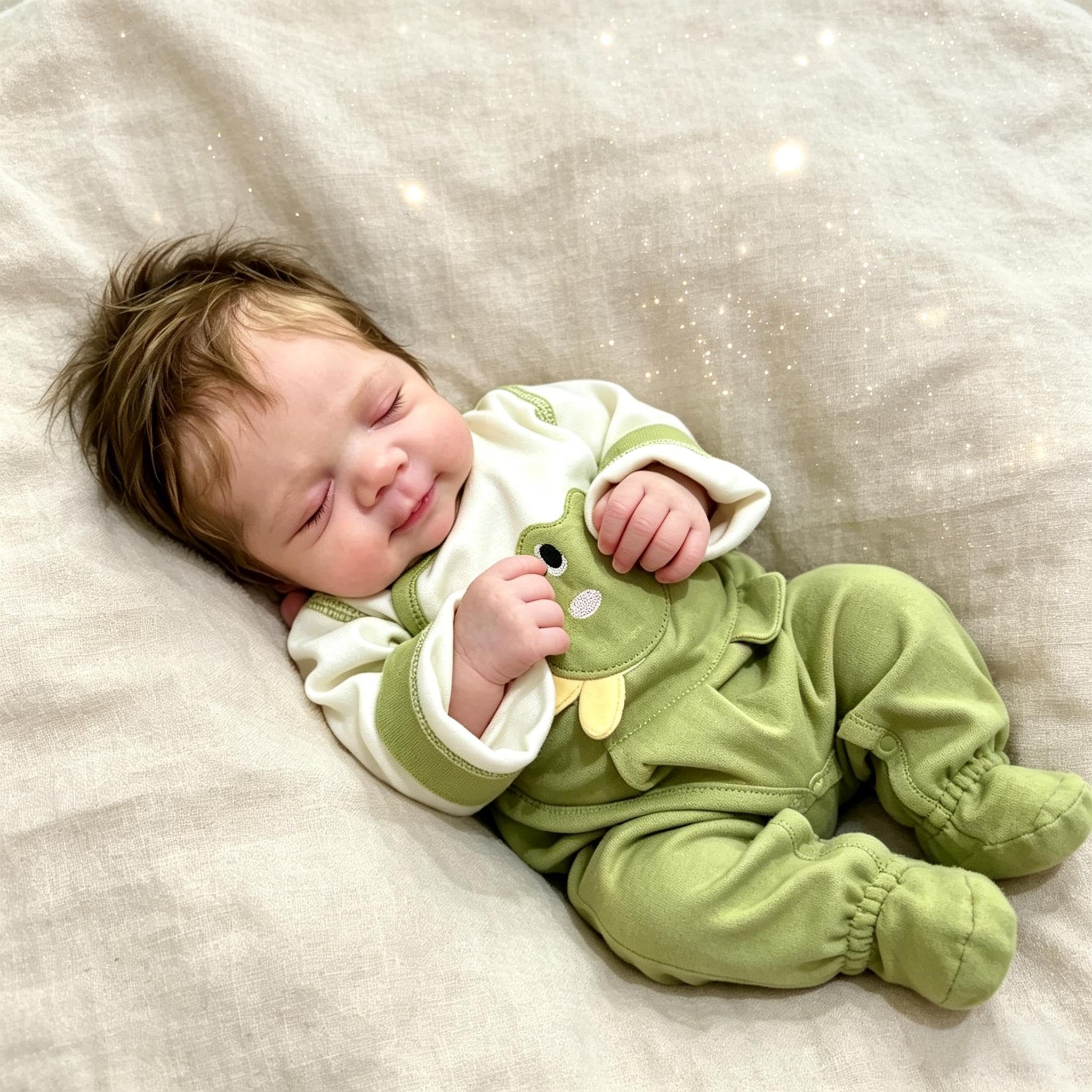 RXDOLL Realistyczne lalki Reborn Baby Dolls winylowe na całe ciało, 45 cm, realistyczne, pełne silikonowe oczy, zamknięte, anatomicznie poprawne, miękkie winylowe lalki Reborn z ukorzenionymi włosami
