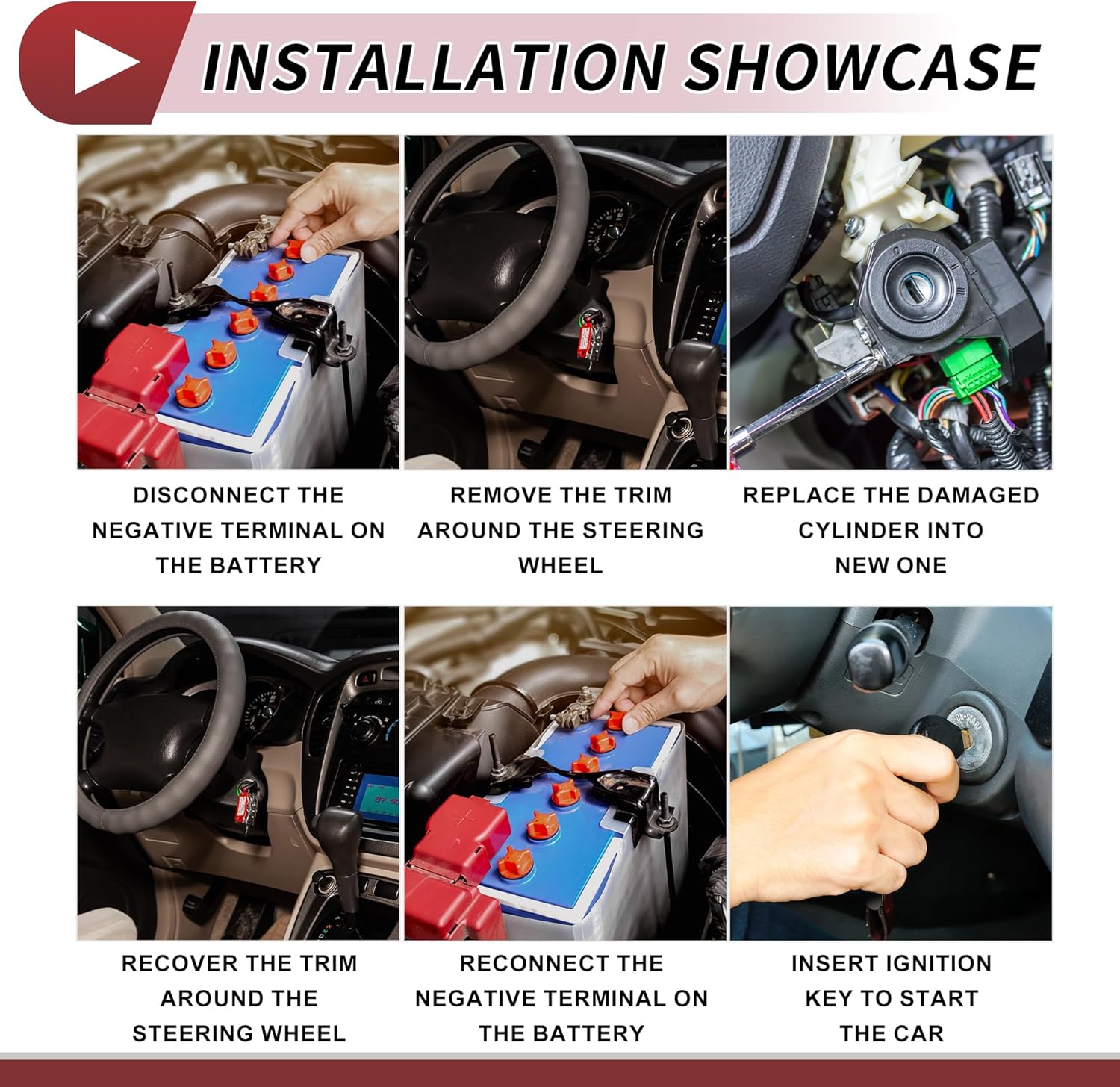 1 Set Ignition Lock Cylinder Assembly for Volkswagen Beetle 2012-2019 for VW Jetta 2011-2018 Ignition Switch Cylinder Lock Assy No.5C6905841 Metal - Image 7