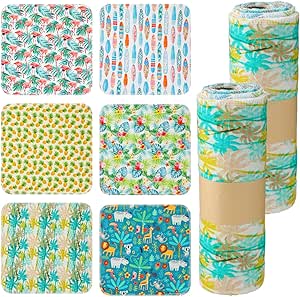 VitalCozy 50 Pcs Reusable Toilet Washable Bidet Towels Rerollable Cloth