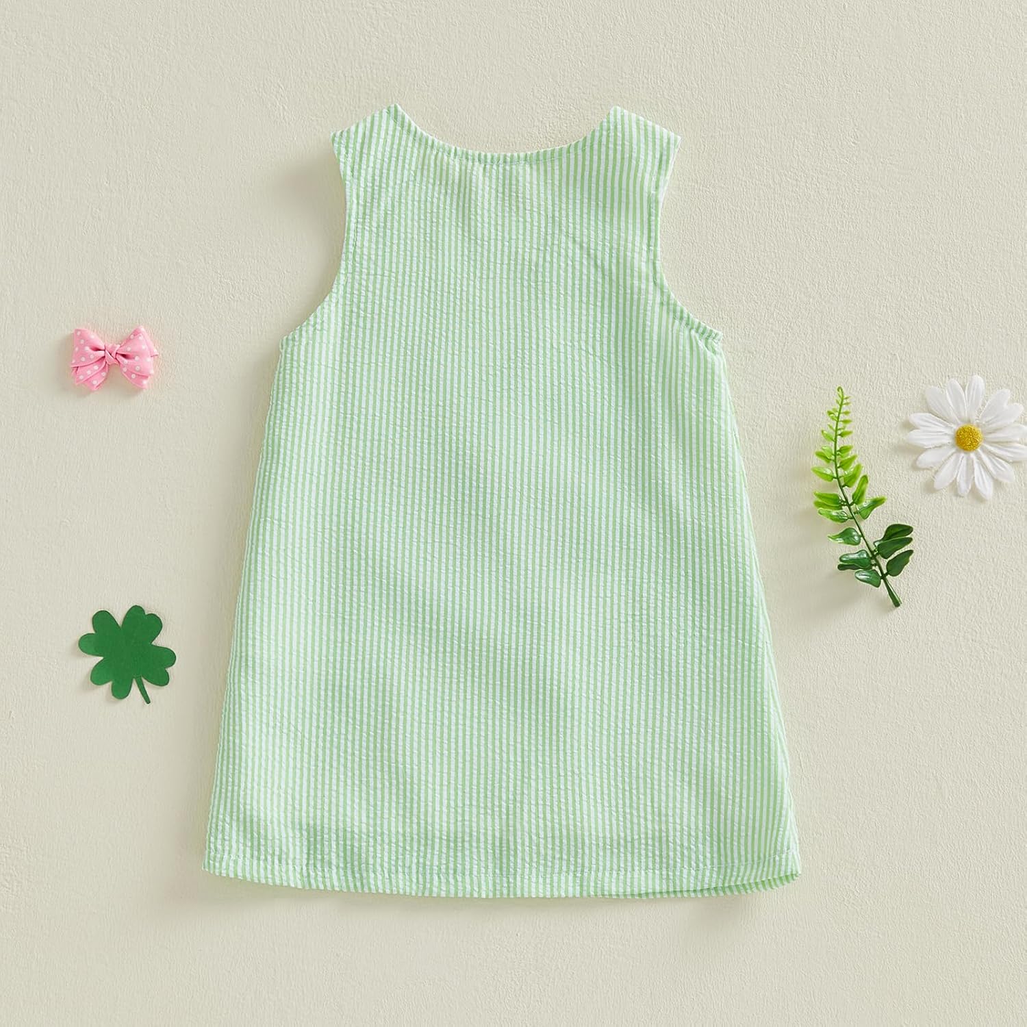 Toddler Baby Girl Valentines Day Outift Heart Print Dress Striped Sleeveless Tank Dress Infant Clothes Summer - Image 7