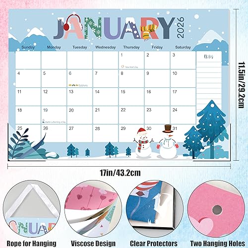 Miniatura 26 de GuassLee Calendario de escritorio 2025-2026 – Calendario de escritorio colorido de septiembre de 2025 a marzo de 2027, 17 x 11.5 pulgadas