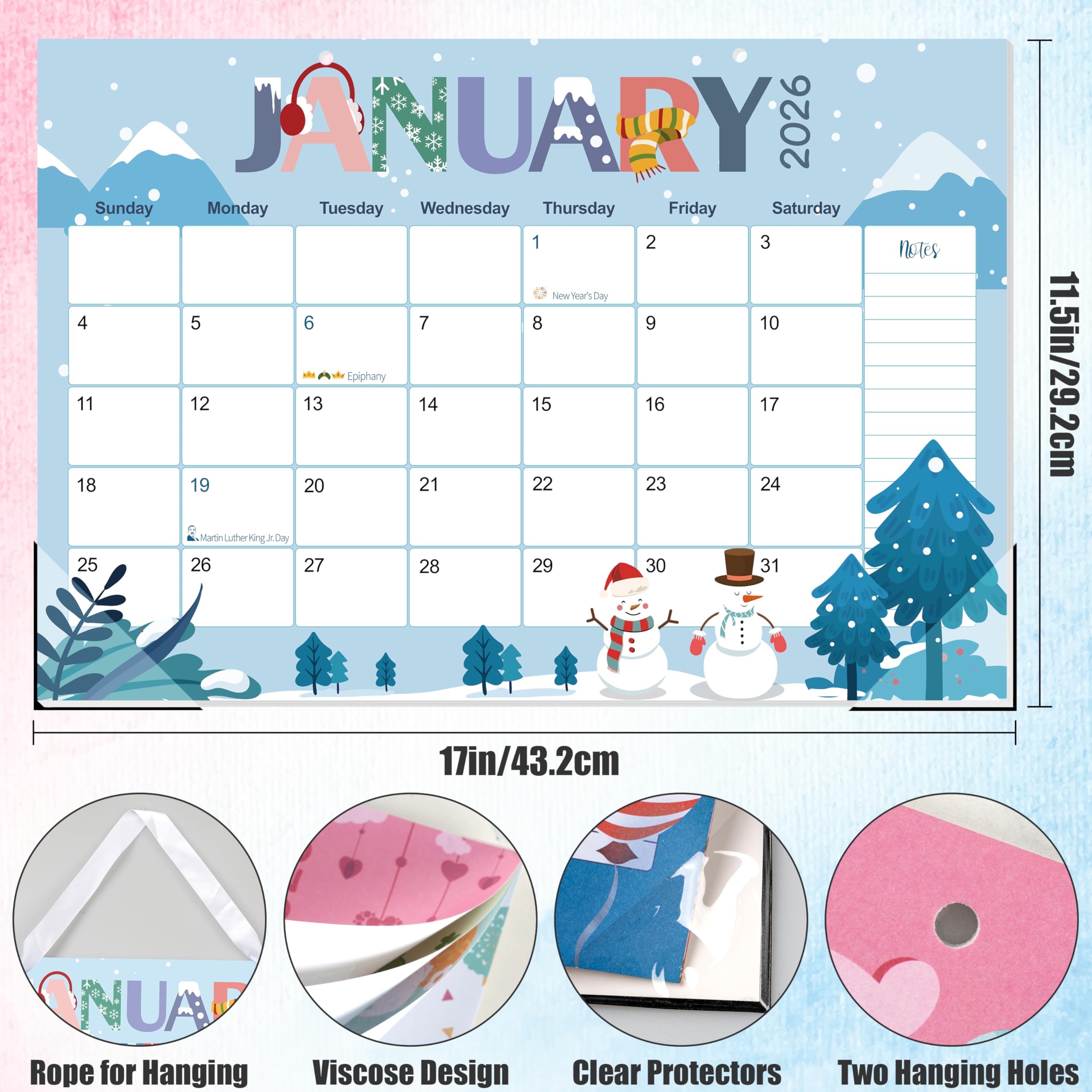 Guasslee Desk Calendar 2026-2027 18-Month from 2026 Jan - 2027 Jun 17x11 5 Large Monthly Desk Planner with — view 3