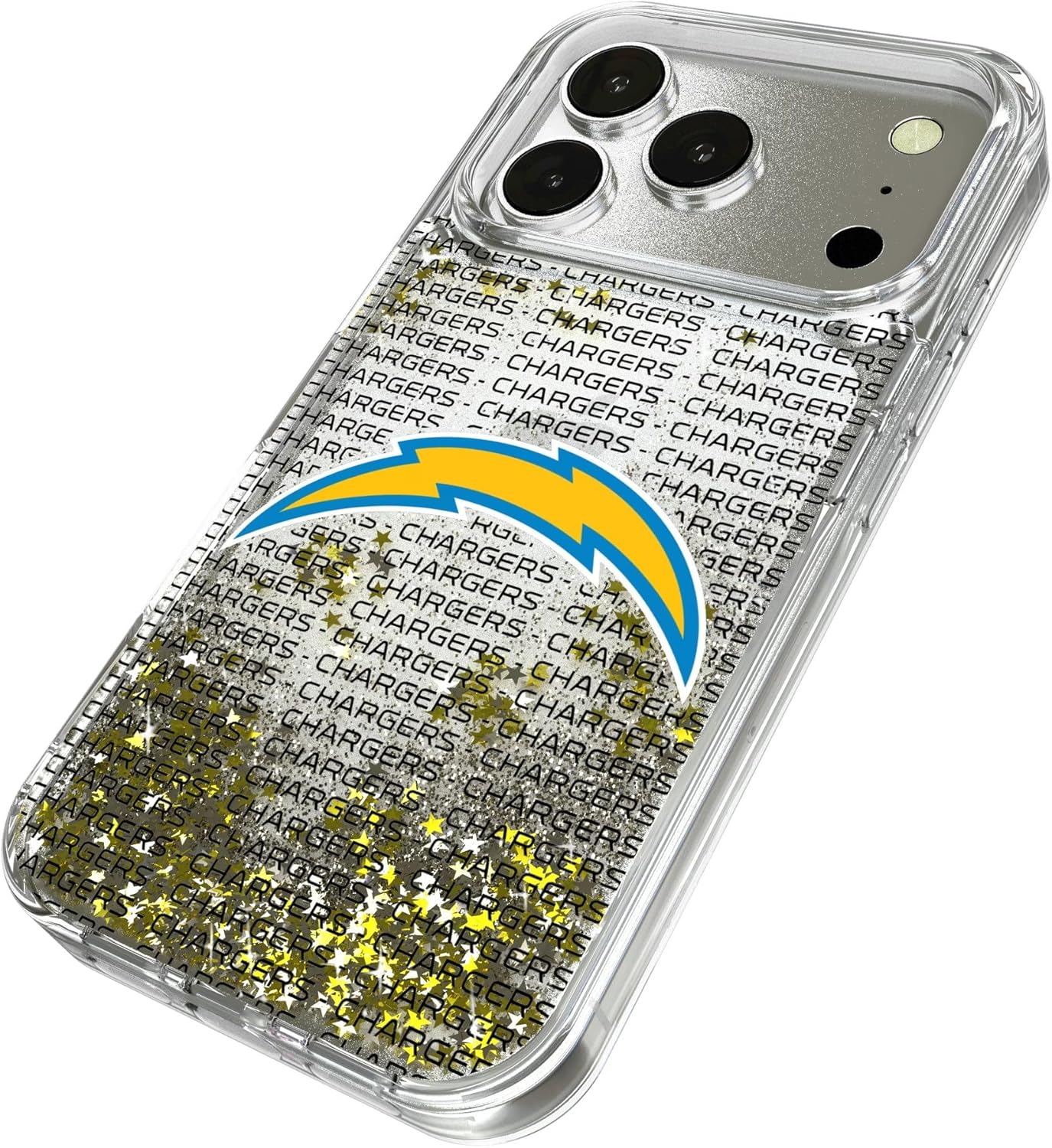 Keyscaper Los Angeles Chargers Text Backdrop Design Glitter Case for iPhone