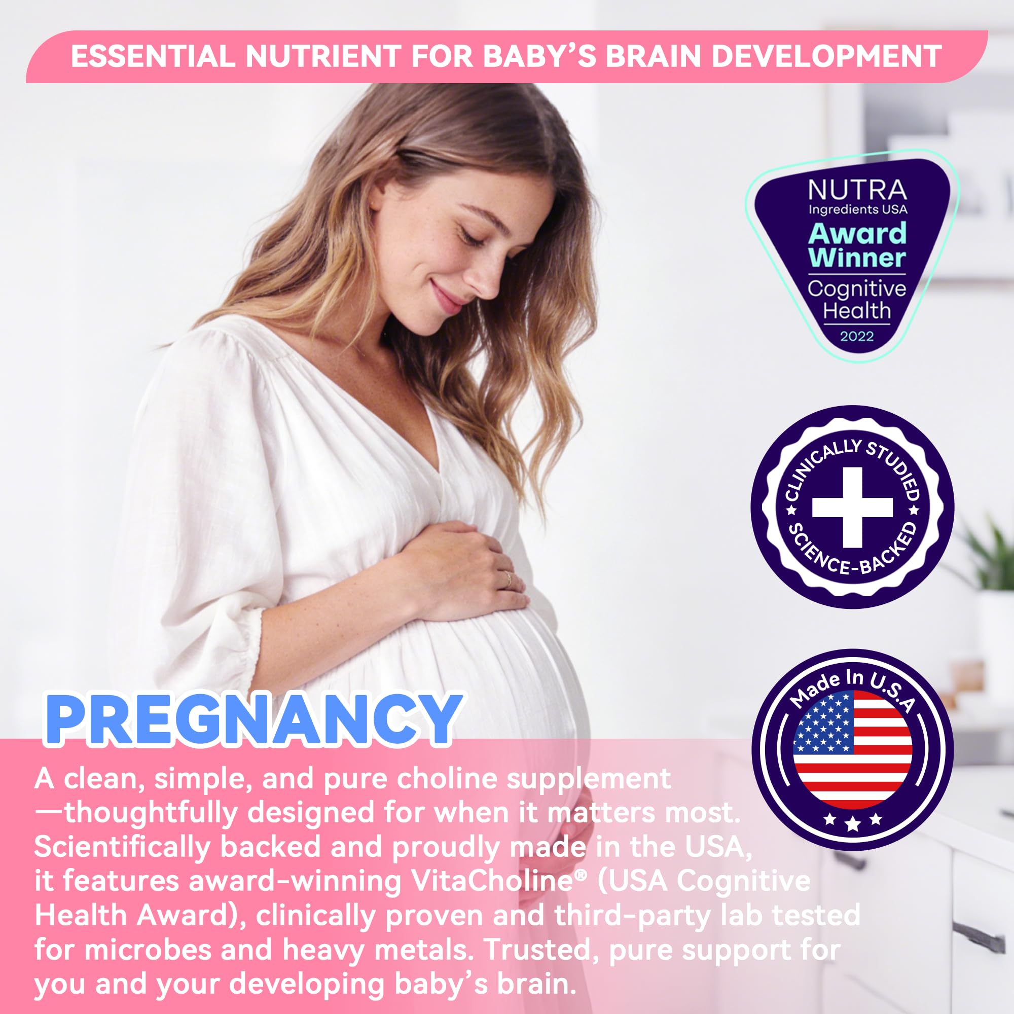 VitaCholine® Liquid Choline 500mg Supplement, Prenatal Formula to Support Baby’s Brain Development During Pregnancy and Breastfeeding, 60 Day Supply* — Amazon image 2