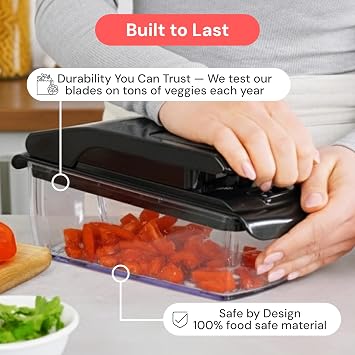 Fullstar Pro Original - Vegetable Chopper, Cutter & Spiralizer - 9 Blades | Onion, Salad & Veg Dicer - Veggie Spiralizer - Fast Food Prep Kitchen Gadgets & Cooking Gifts (9-in-1, Black)