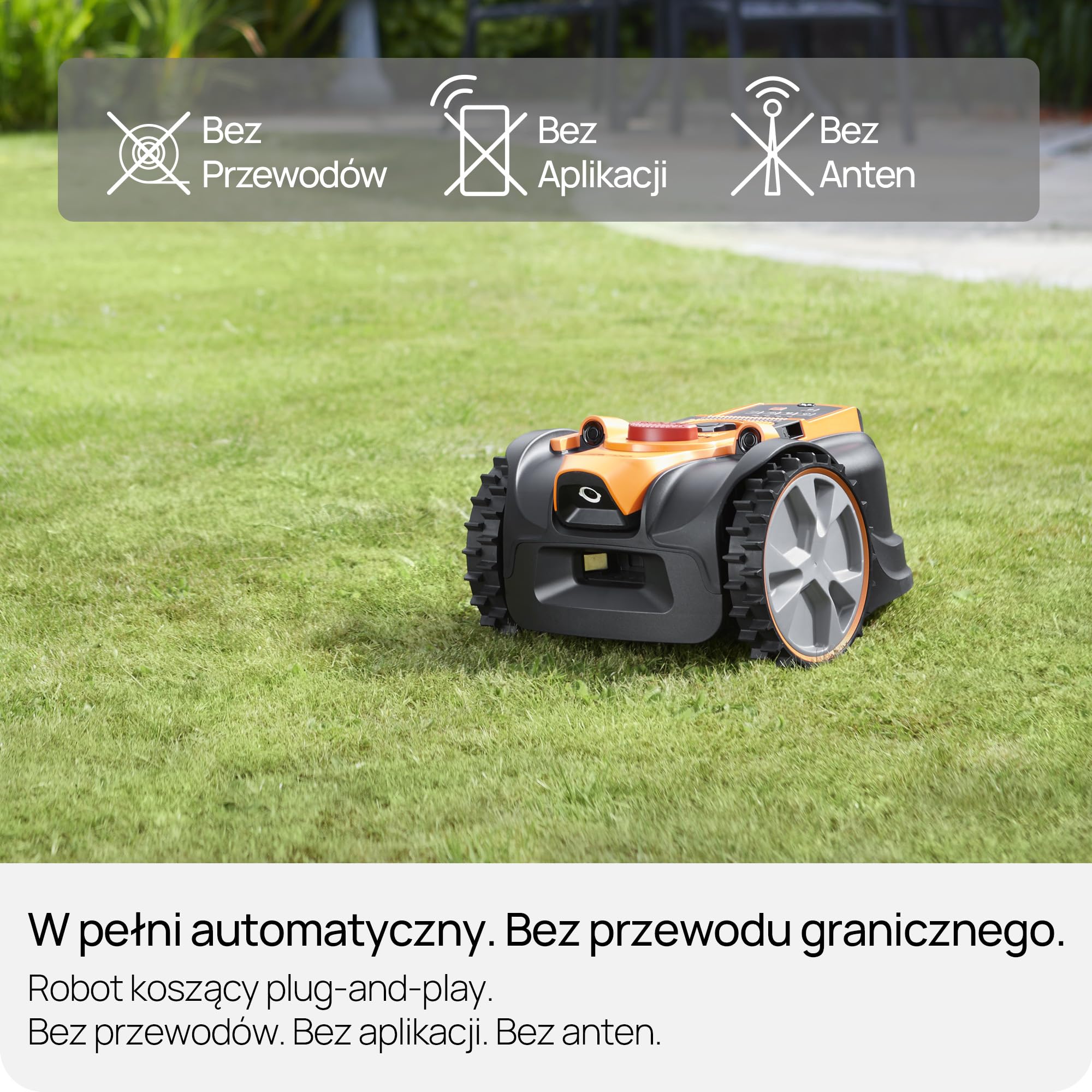 Lawnmaster OcuMow®16 kosiarka automatyczna, bez kabla ograniczającego, do 300 m², inteligentne unikanie przeszkód, inteligentne unikanie przeszkód, nawigacja optyczna, stacja ładująca samochodowa