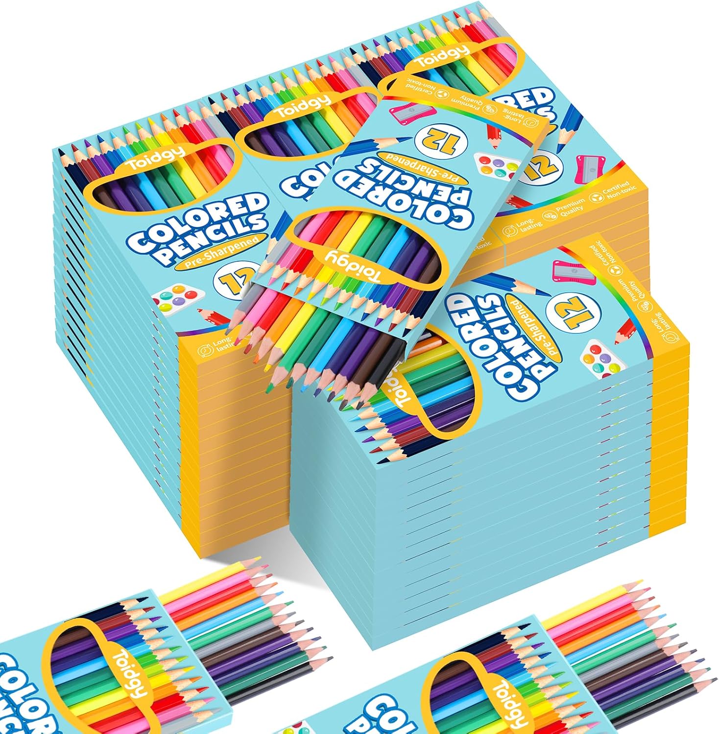 720 Count Colored Pencils for Kids, 60 Packs Colored Pencils Bulk 12 Colors, Pre-sharpened Color Pencil for Adults, Bulk School Supplies for Teachers, Back to School Supplies, Classroom Prizes