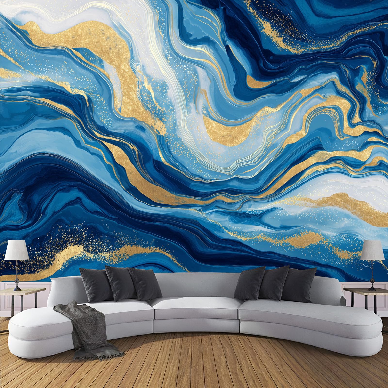 Marbre abstrait à tourbillon de qualité supérieure pour fresque murale