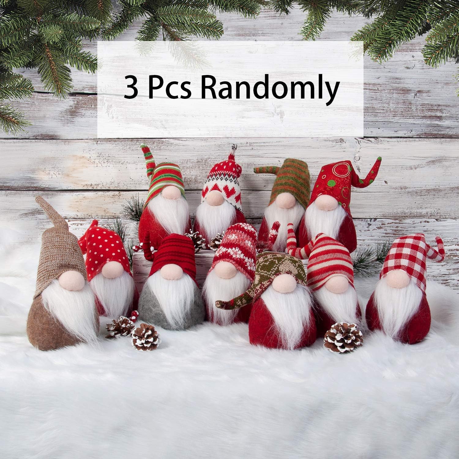 GMOEGEFT Scandinavian Gnome Nordic Nisse Swedish Figurines for New Year’s Eve Parties - 12 Inches, Pack of 3 (Random Styles)