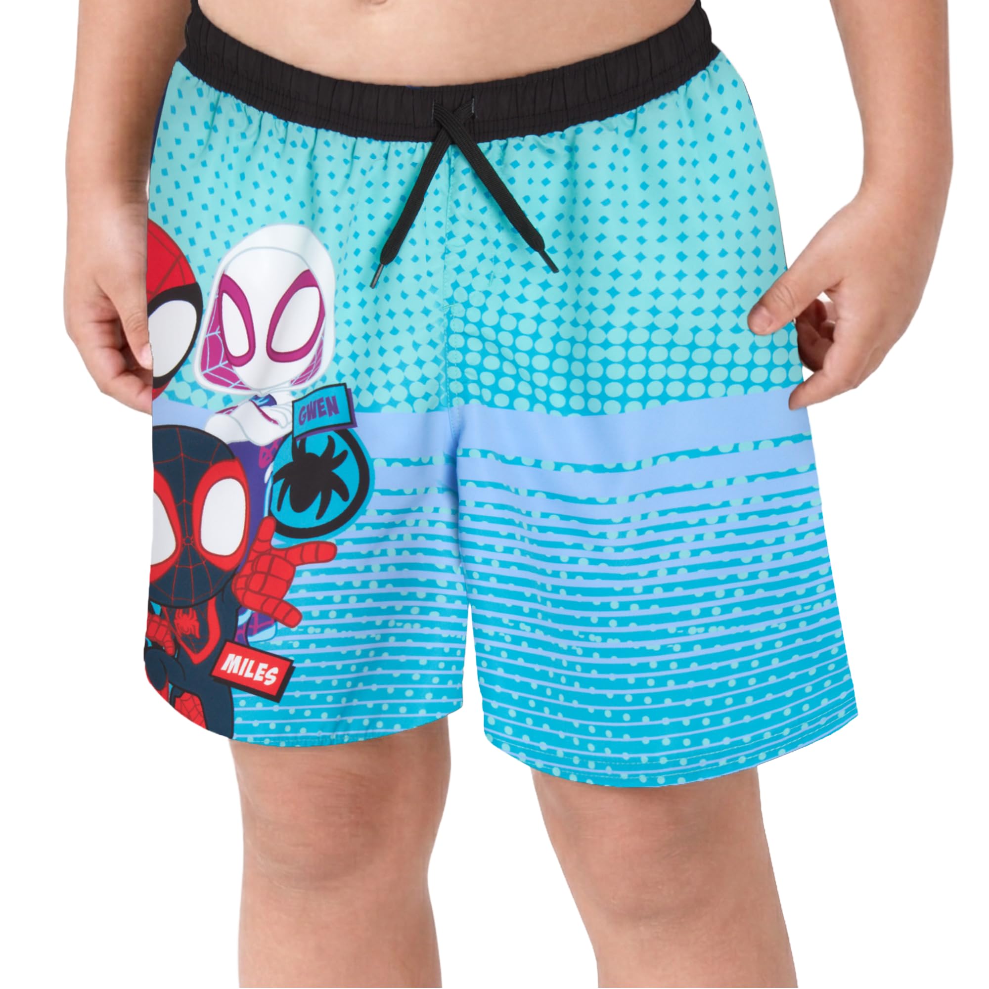 Marvel Spider-Man Swimsuit for Boys UPF 50+ Quick Dry Bathing Suit Shorts Superhero Swim Trunks (Sizes: 5-12), Size 2T, Teal Blue Spidey