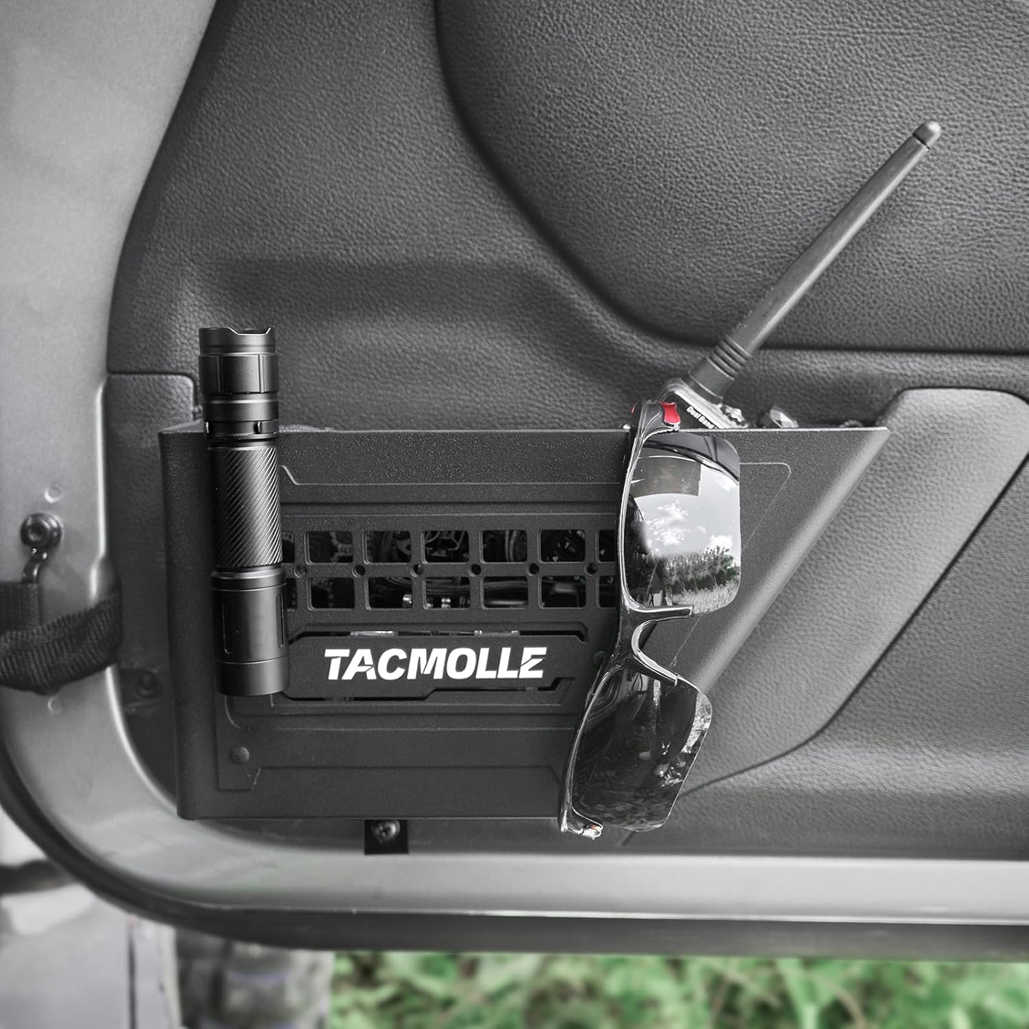 Front Door Pockets – MOLLE Panel for Jeep Wrangler Door Storage, Interior Storage Box Compatible with Jeep Wrangler JK 2007–2018, Matte Finish, 1-Pair
