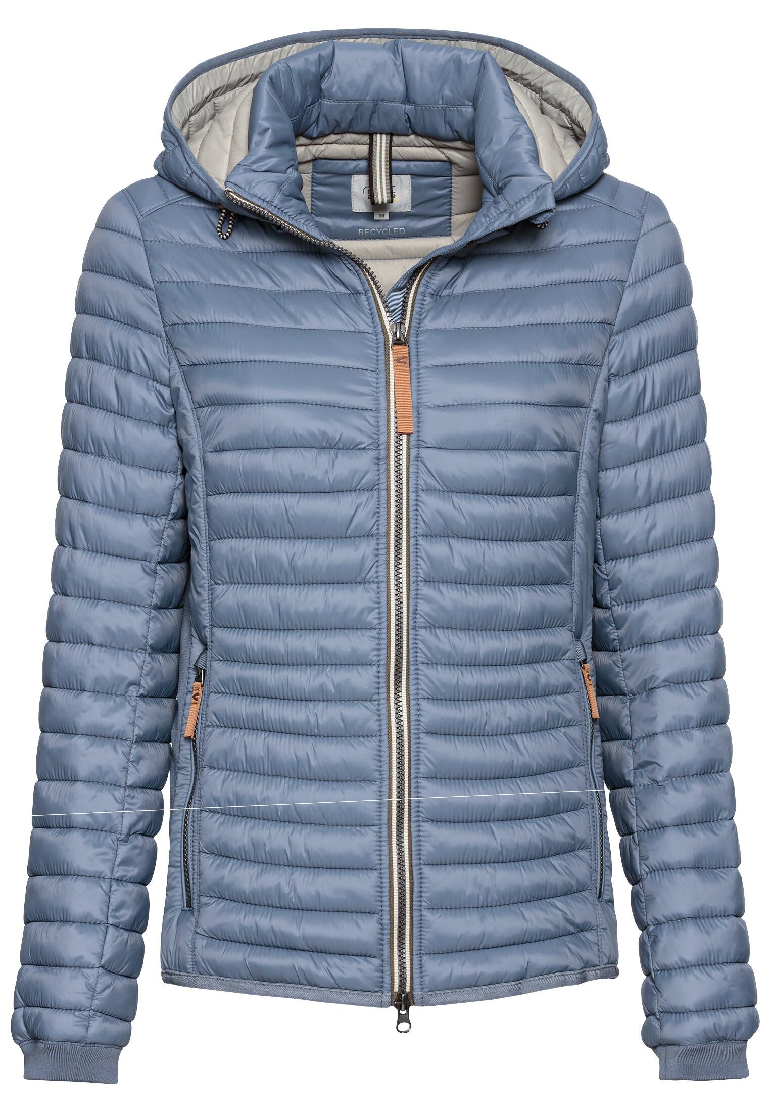camel active Damen Leichte Steppjacke aus recyceltem Polyamid Blau, womenswear-52