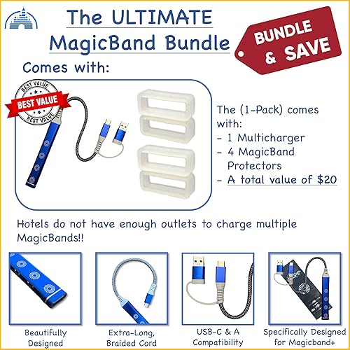 Miniatura 2 de MultiCharger para MagicBand+, MagicBand +, banda mágica compatible con FuelRod y otras baterías externas. Accesorios Disneyland para viaje a Disney