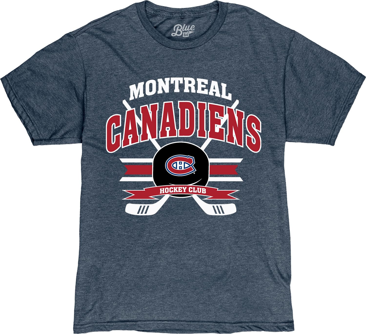 Blue 84 NHL Officially Licensed T-Shirt Heathered Hockey Puck