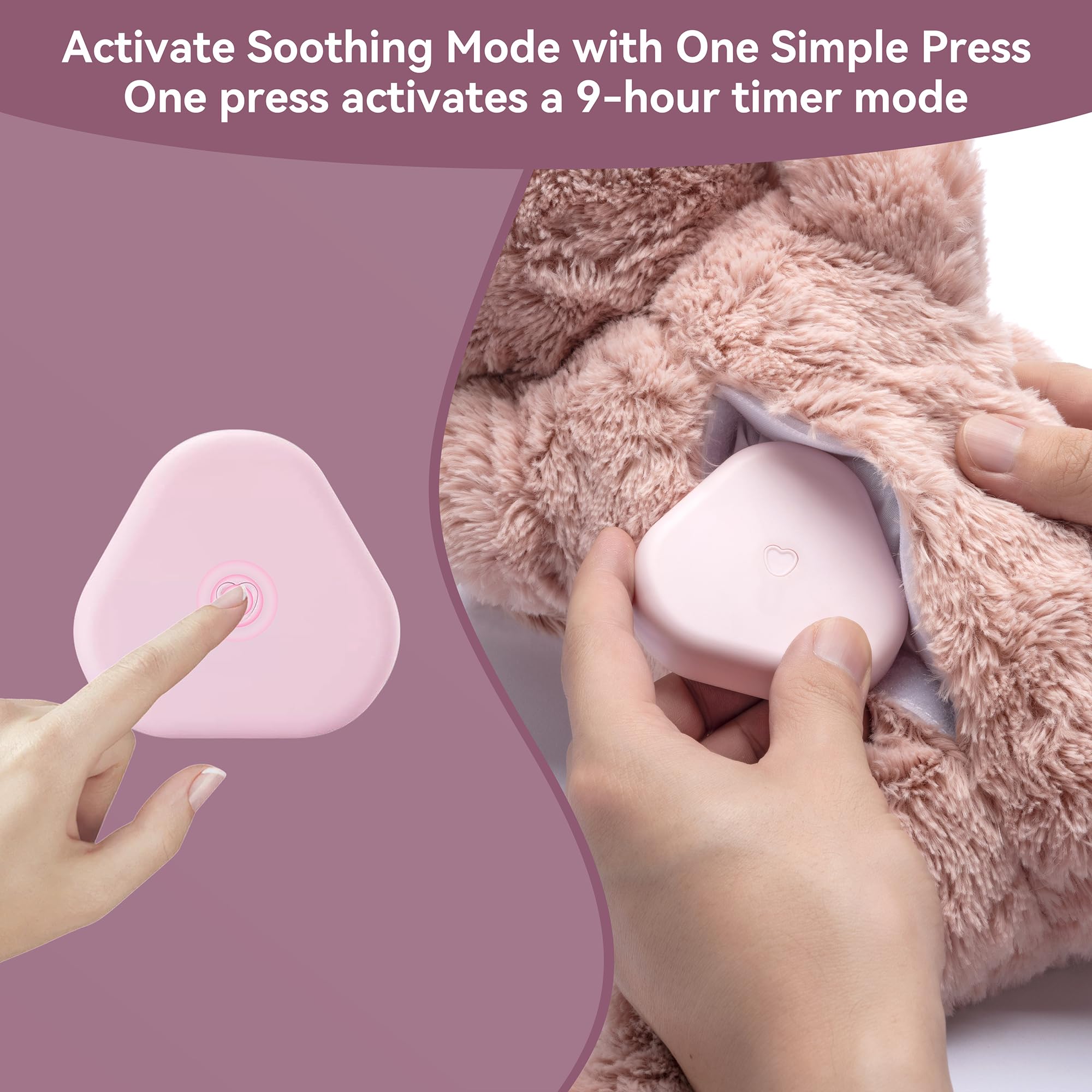 Moropaky Heartbeat Jouet pour chien pour soulager l'anxiété et apaiser les battements de cœur – Jouet en peluche pour soulager l'anxiété et aider à dormir – Rose